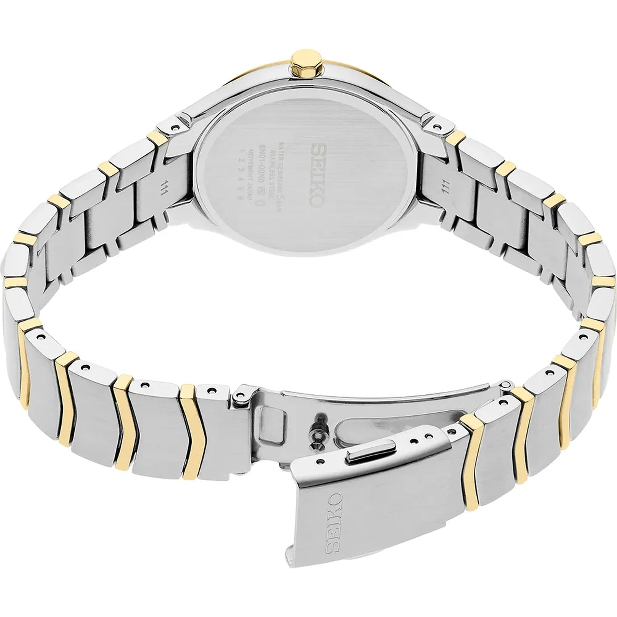 Seiko Classic Quartz Women's Watch SUR550P1 Round Silver Gold