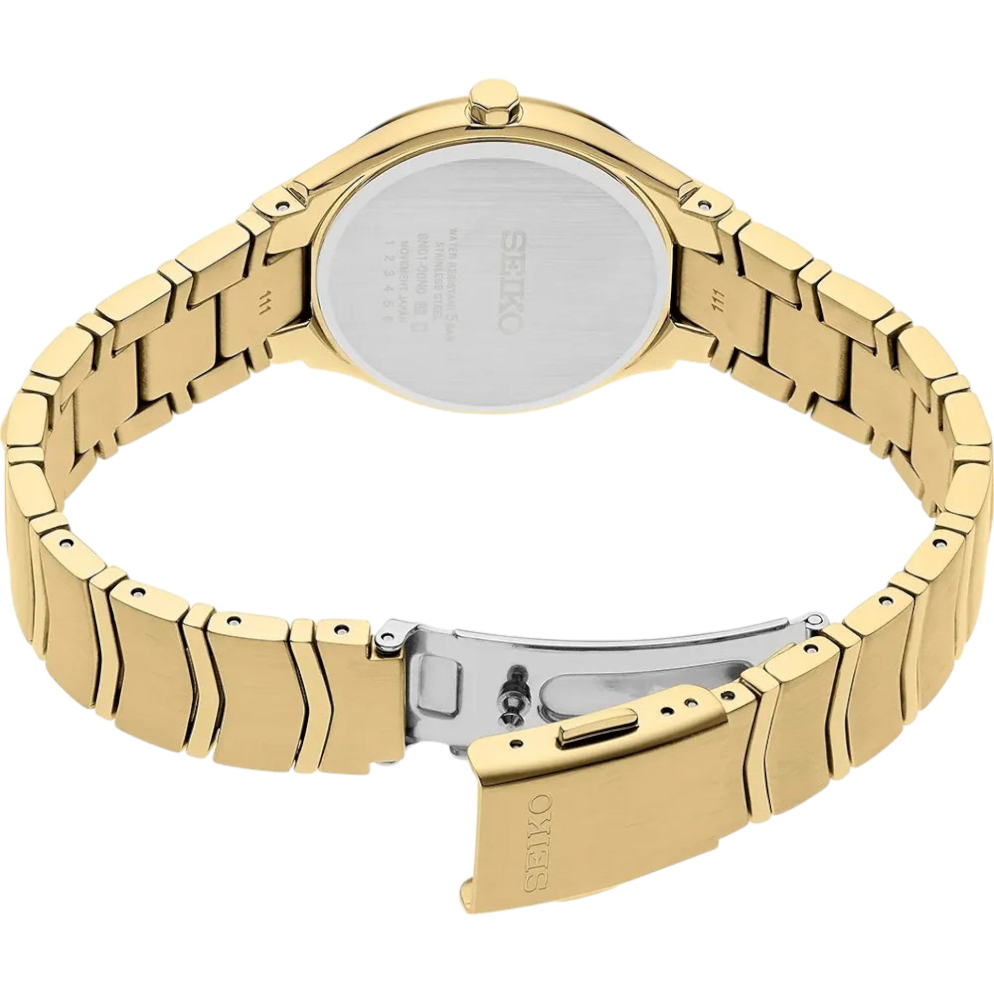 Montre Seiko Classic Femme SUR552P1 Blanc Plaqué Or Quartz