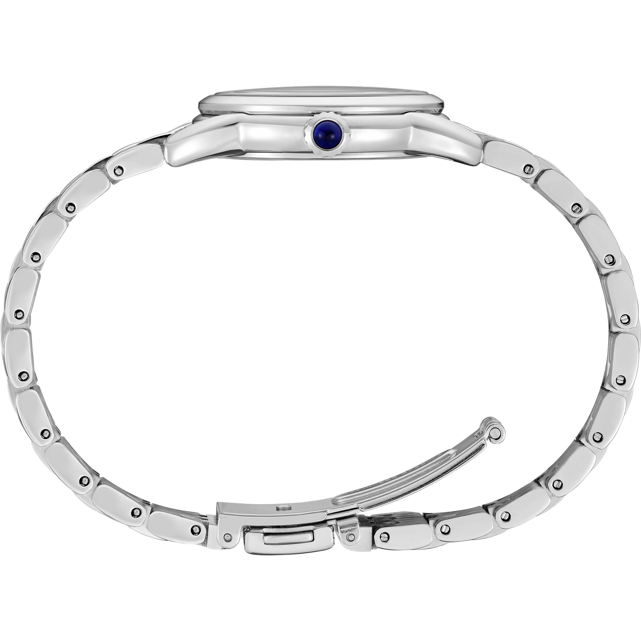 Seiko Classic Quartz Women's Watch SUR561P1 Round Silver with Blue Numerals