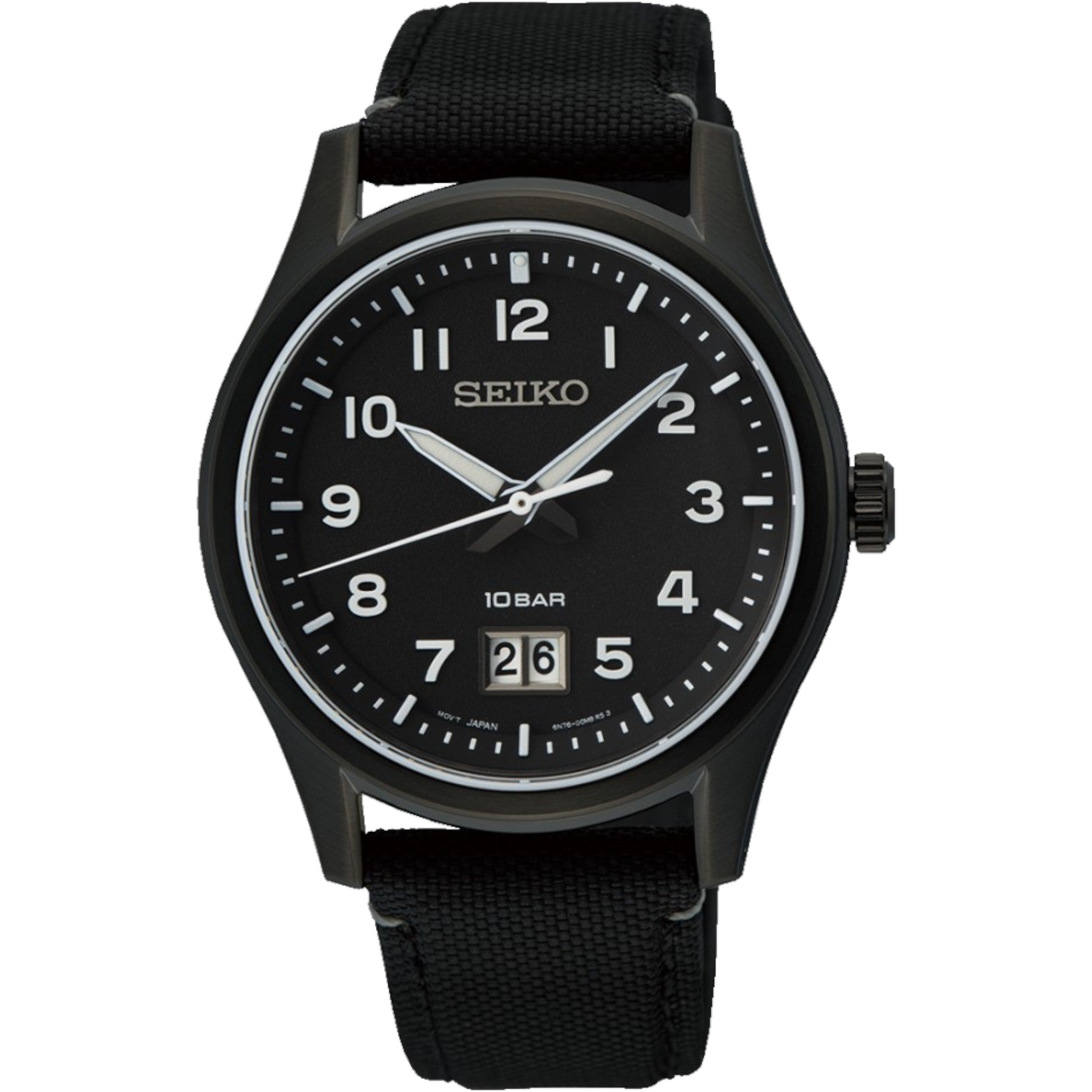 Montre Seiko Sports Homme SUR571P1 Noir Date Quartz