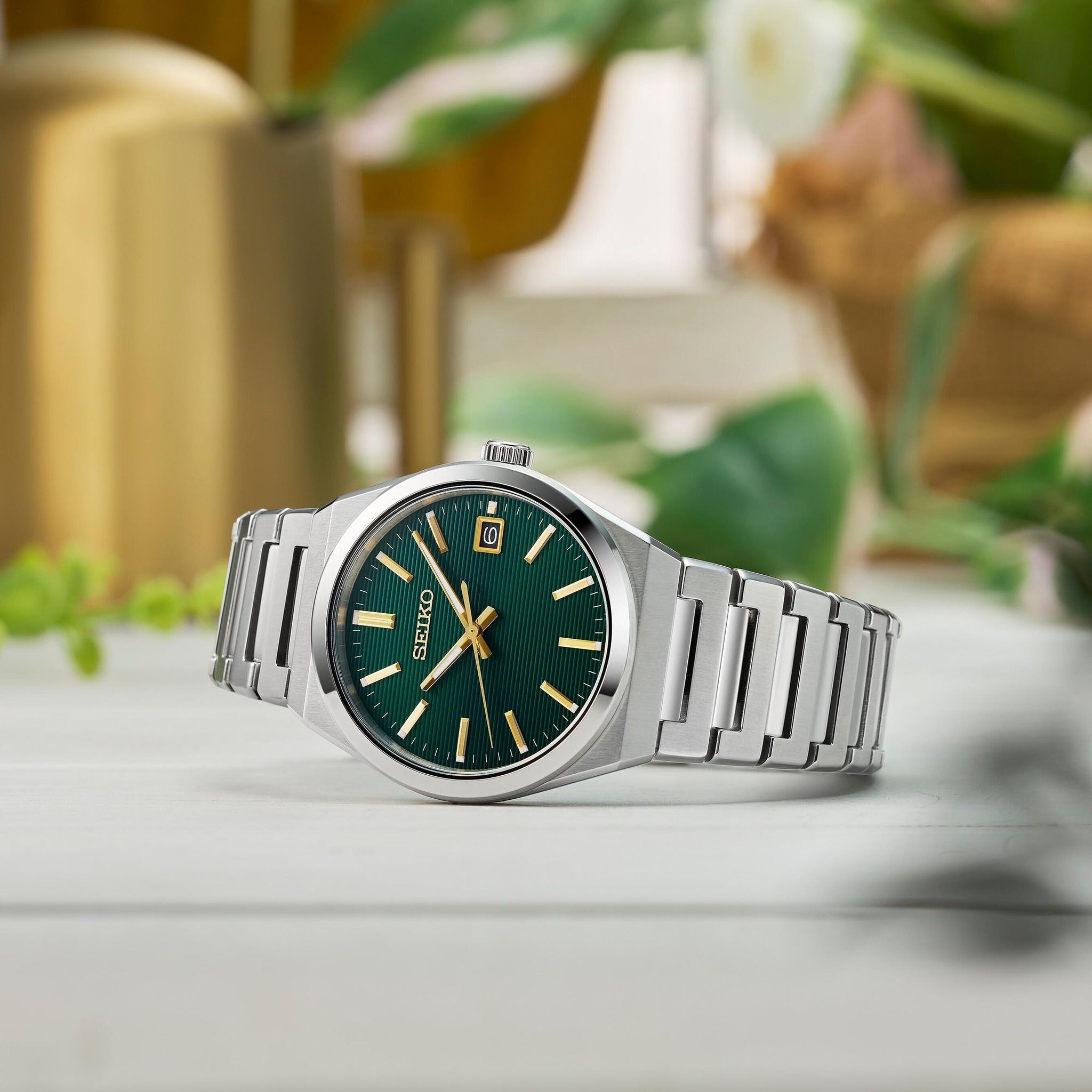 Seiko Classic Quartz Men's Watch SUR601P1 Green Gold