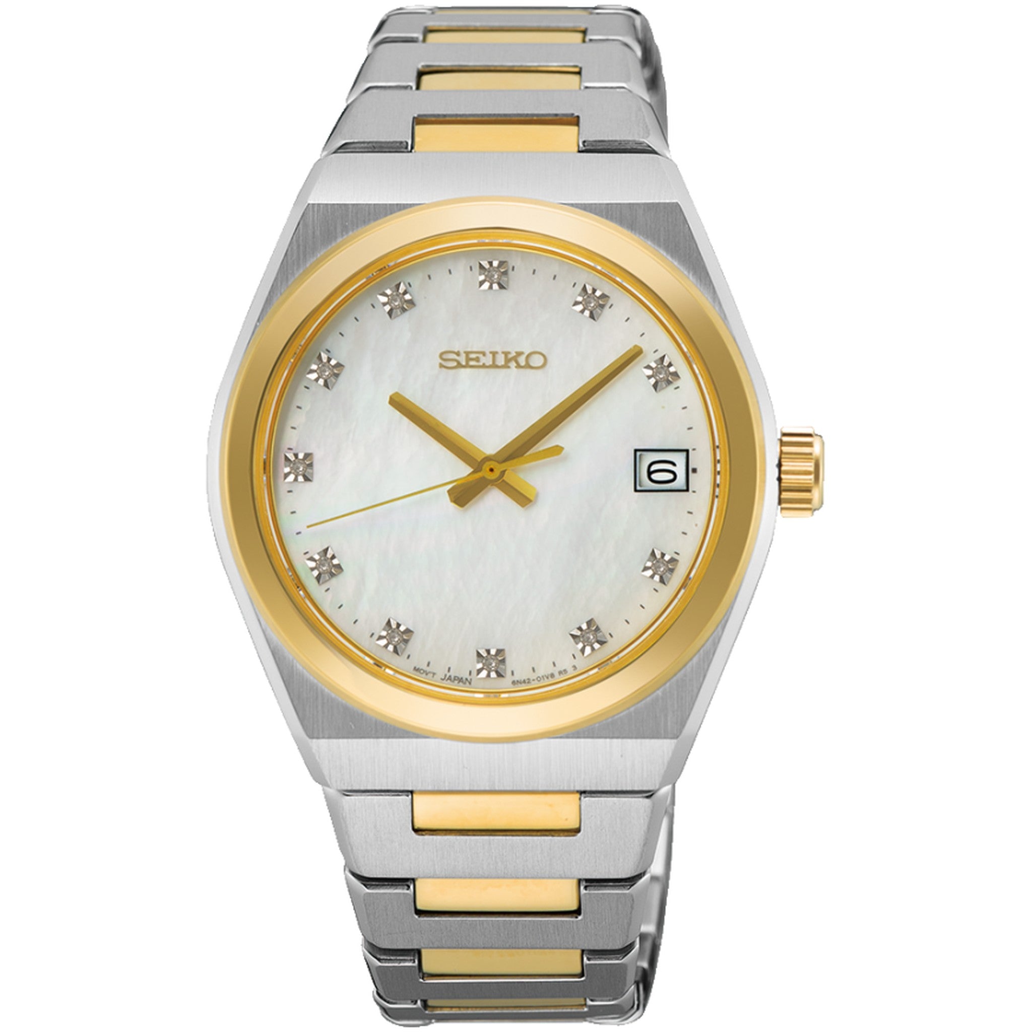 Seiko Classic Quartz Women's Watch SUR604P1 Mother of Pearl and Diamonds