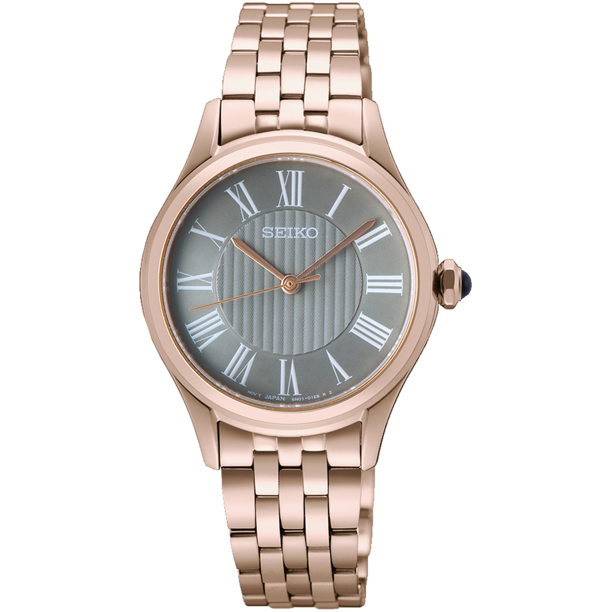 Seiko Classic Quartz Women's Watch SUR614P1 Rose Gold Grey Roman Numerals