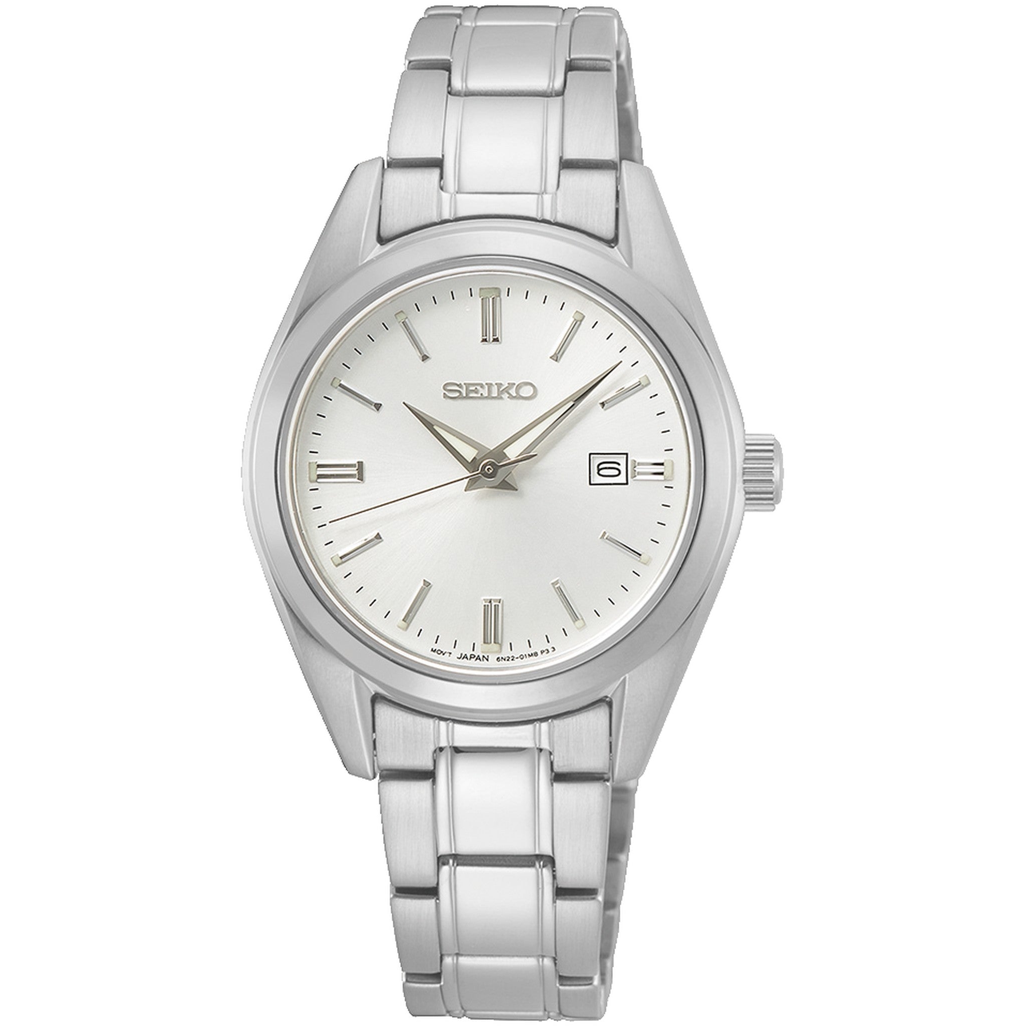 Montre Seiko Classique Quartz Femme SUR633P1 Argenté Blanc
