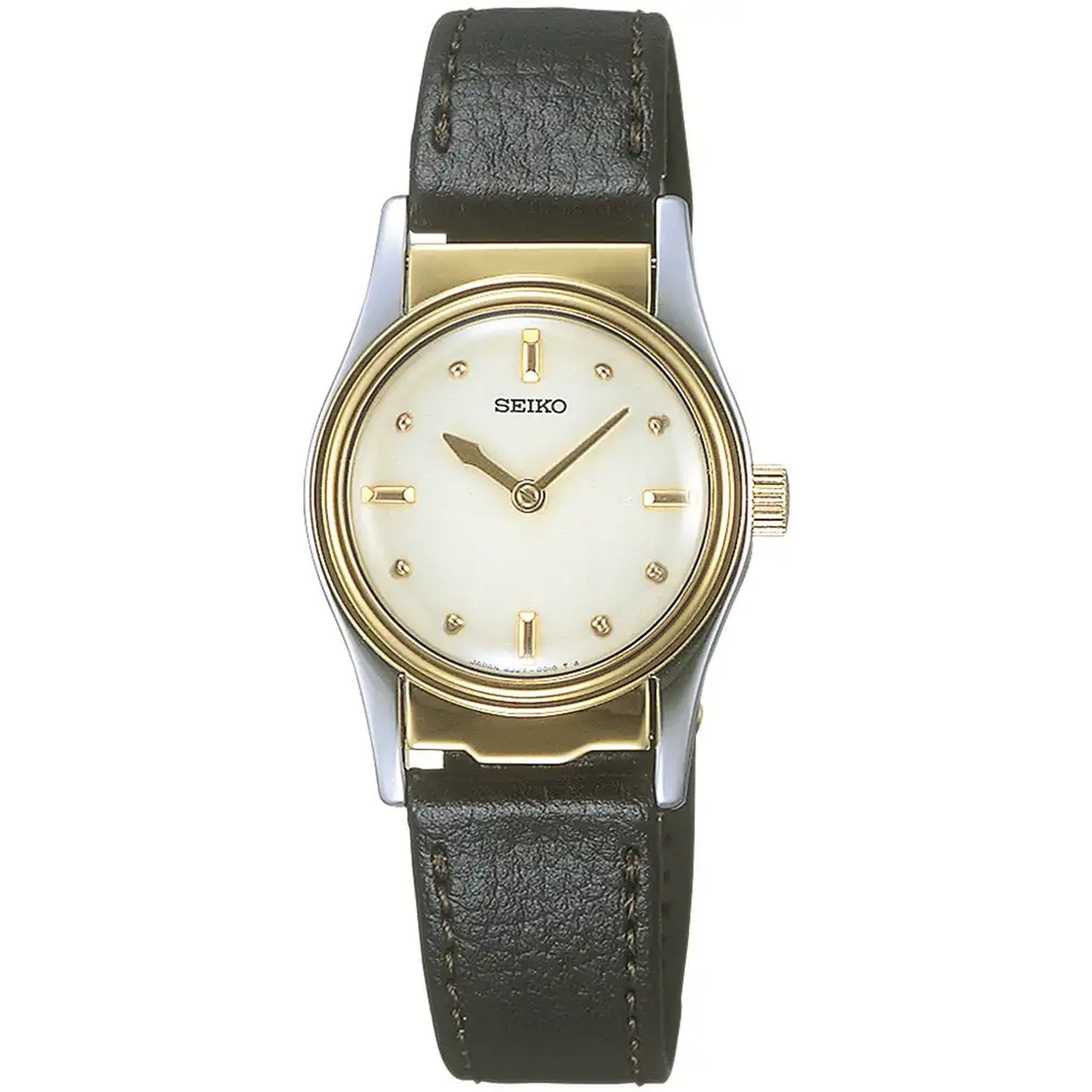 Seiko Braille Women's Watch SWL002J5 Silver Gold Black Leather