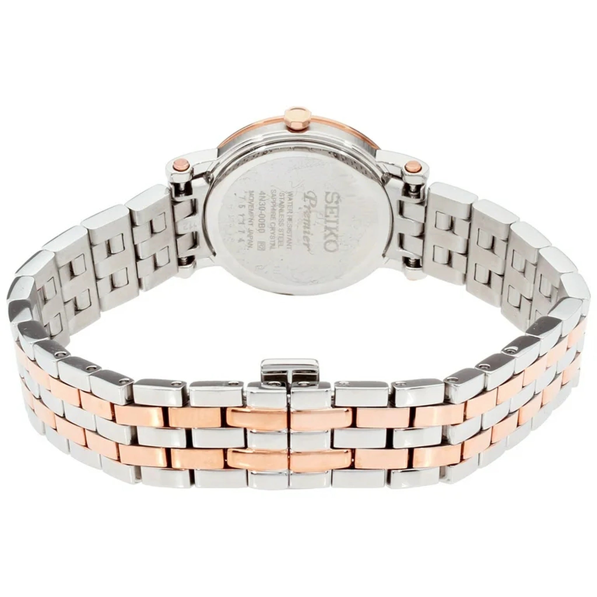 Seiko Premier Quartz Women's Watch SWR028P1 Round Rose Gold Silver
