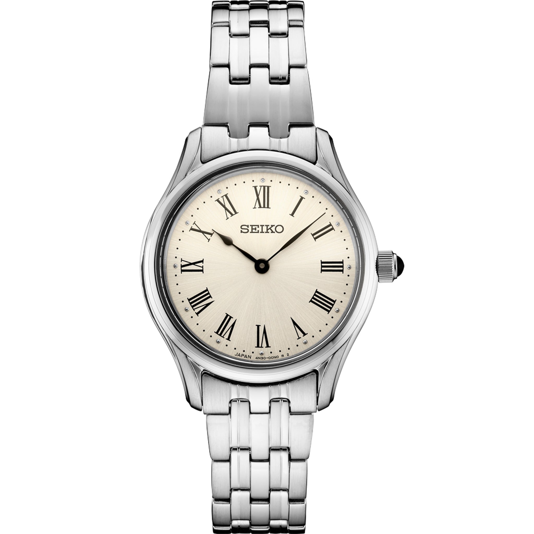 Seiko Classic Quartz Women's Watch SWR069P1 Silver Beige Roman Numerals
