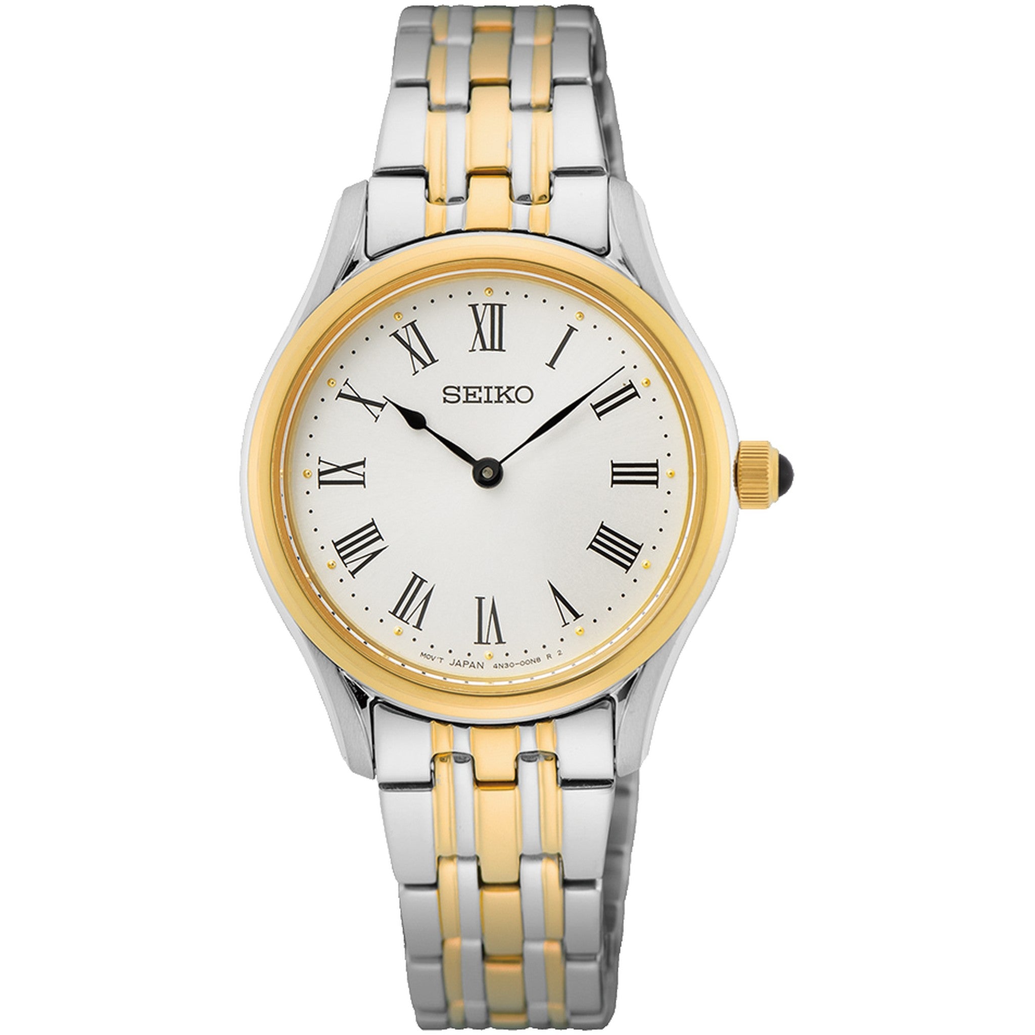 Seiko Classic Quartz Women's Watch SWR070P1 Silver Gold Roman Numerals