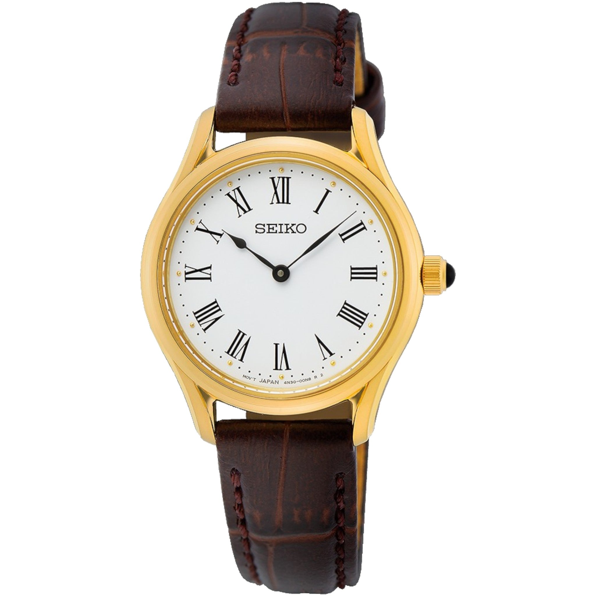 Montre Seiko Femme SWR072P1 Doré Blanc Chiffres Romains Quartz