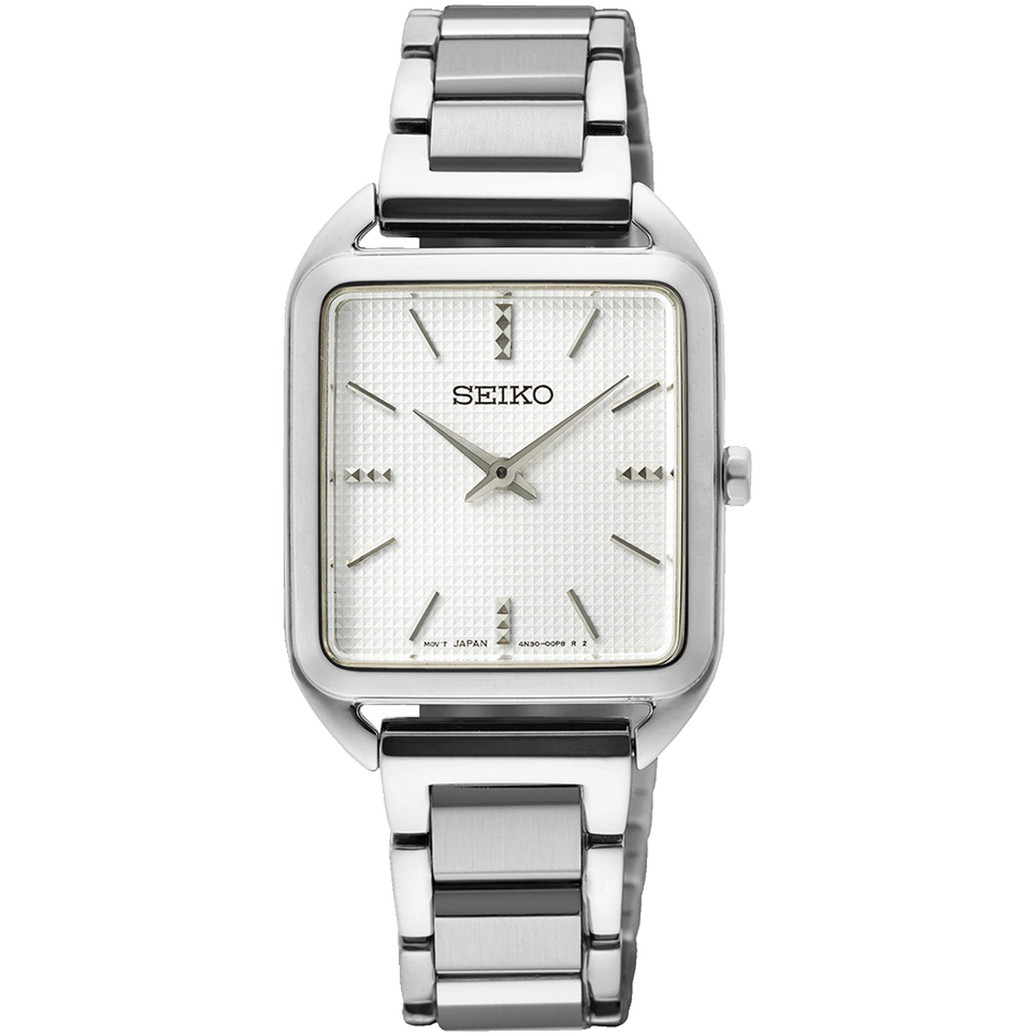Seiko Classic Quartz Women's Watch SWR073P1 Rectangular Silver White