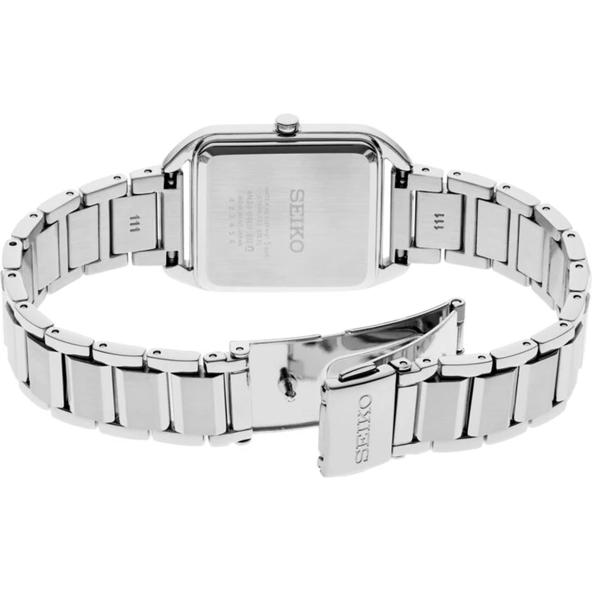 Seiko Classic Quartz Women's Watch SWR073P1 Rectangular Silver White