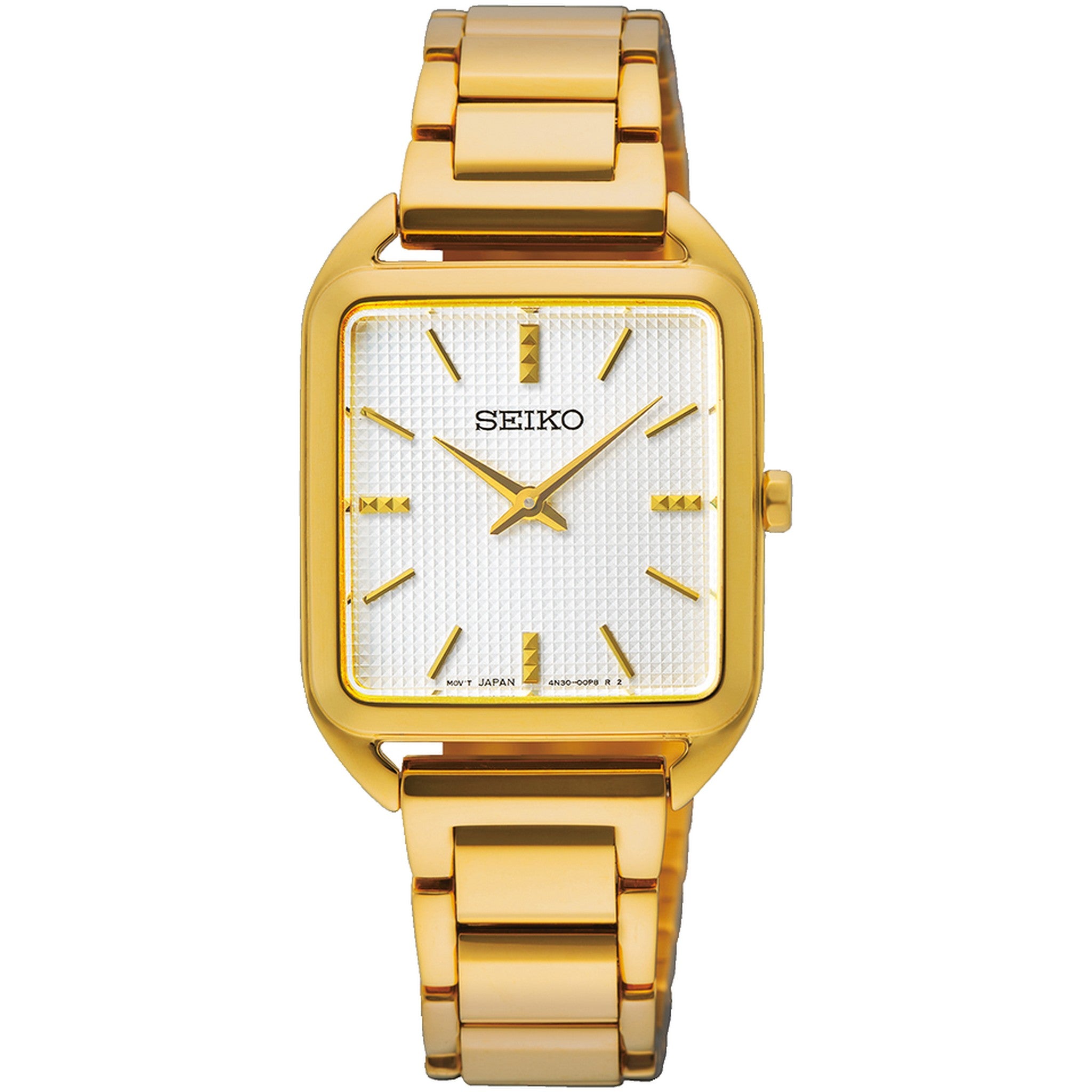 Seiko Classic Quartz Women's Watch SWR078P1 Rectangular Gold White