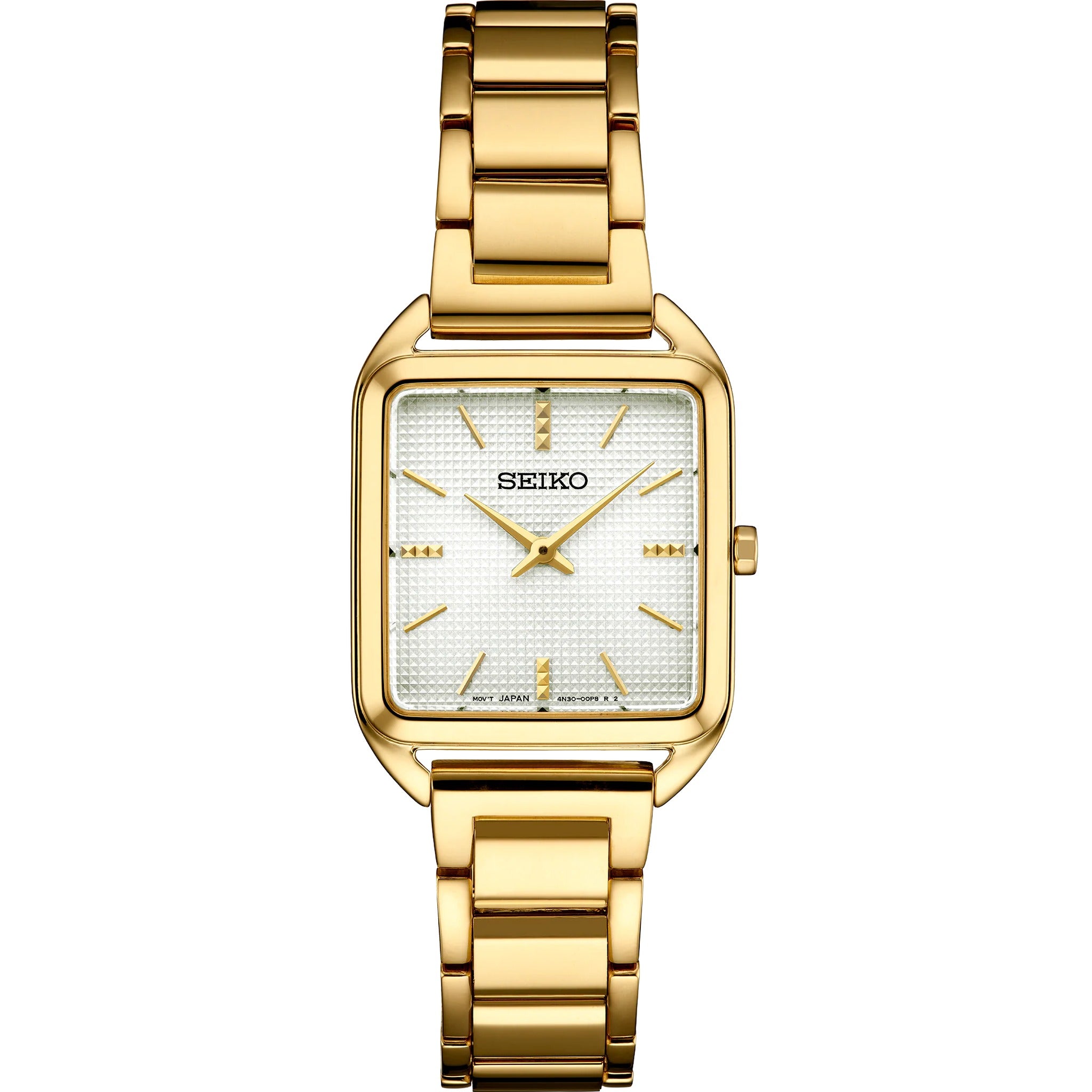 Seiko Classic Quartz Women's Watch SWR078P1 Rectangular Gold White