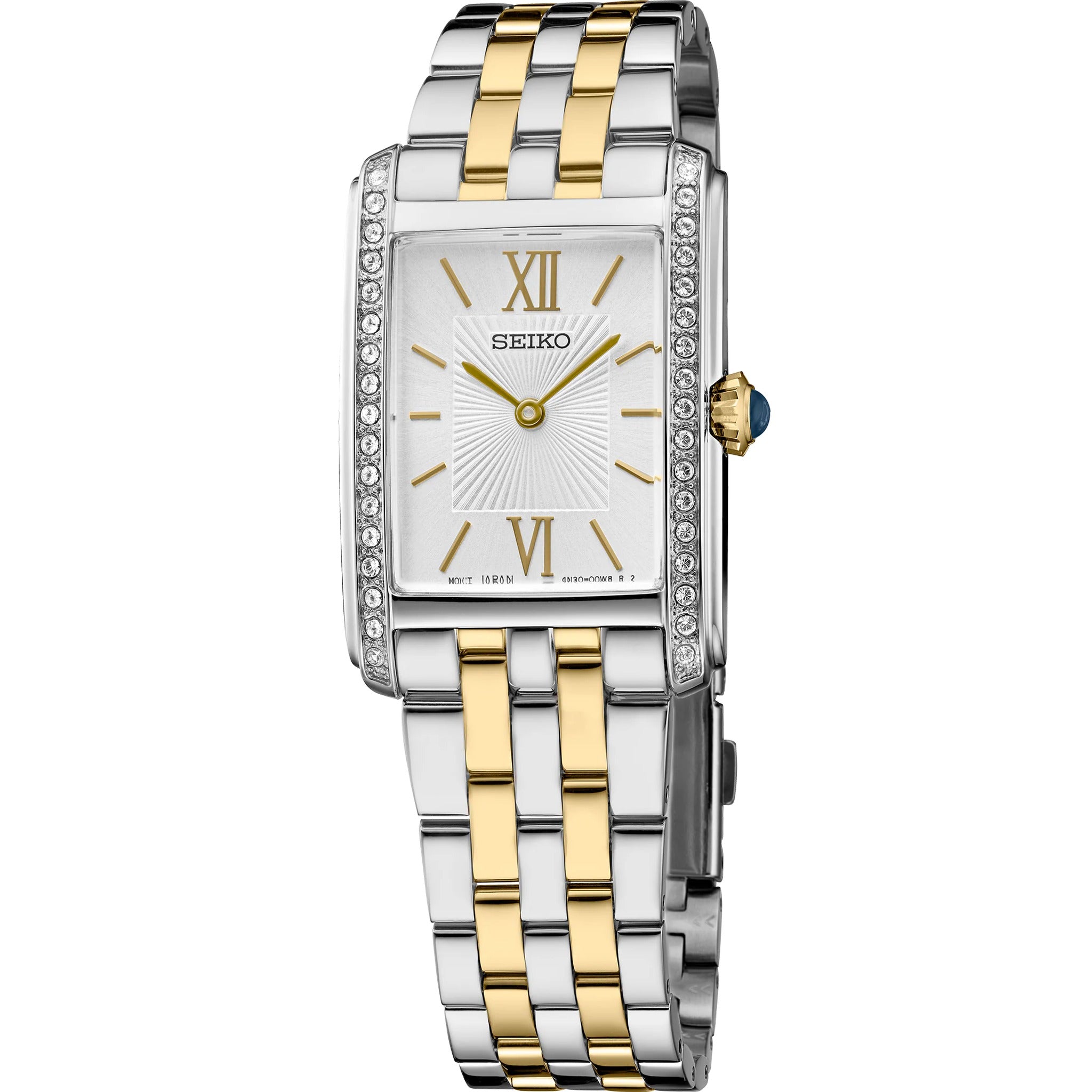 Seiko Essentials Damenuhr mit römischem Zifferblatt SWR093P1 Silber/Gold