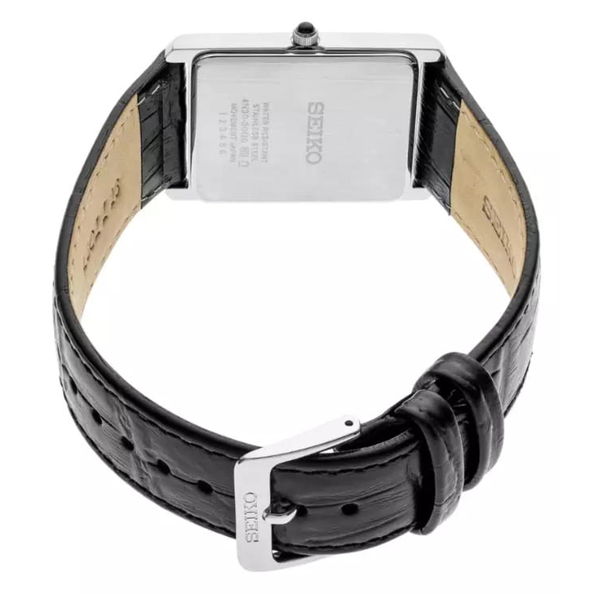 Montre Seiko Classique Rectangulaire Homme SWR103P1 Argenté Blanc Chiffres Romains