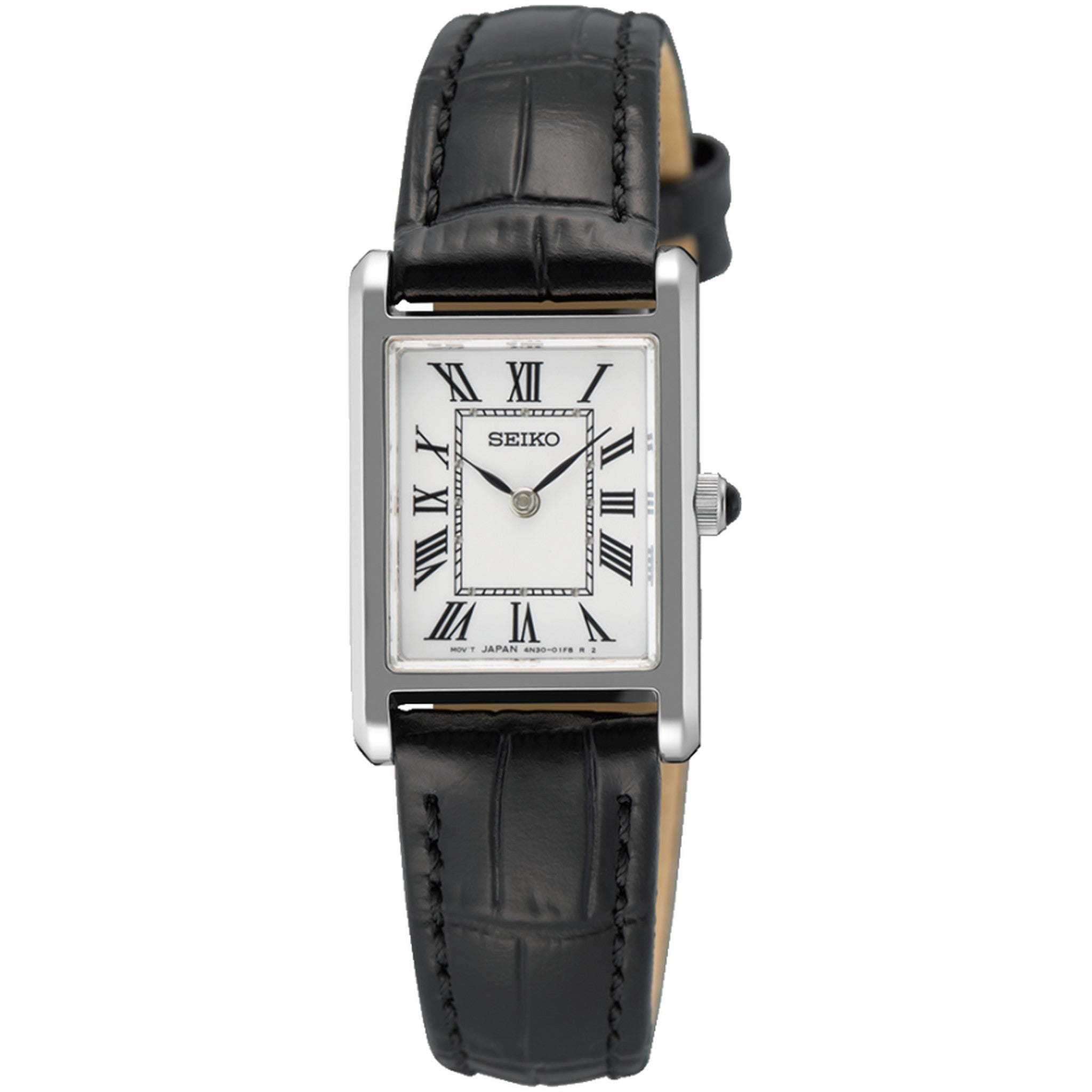 Seiko Classic Rectangular Women's Watch SWR107P1 Silver White Roman Numerals