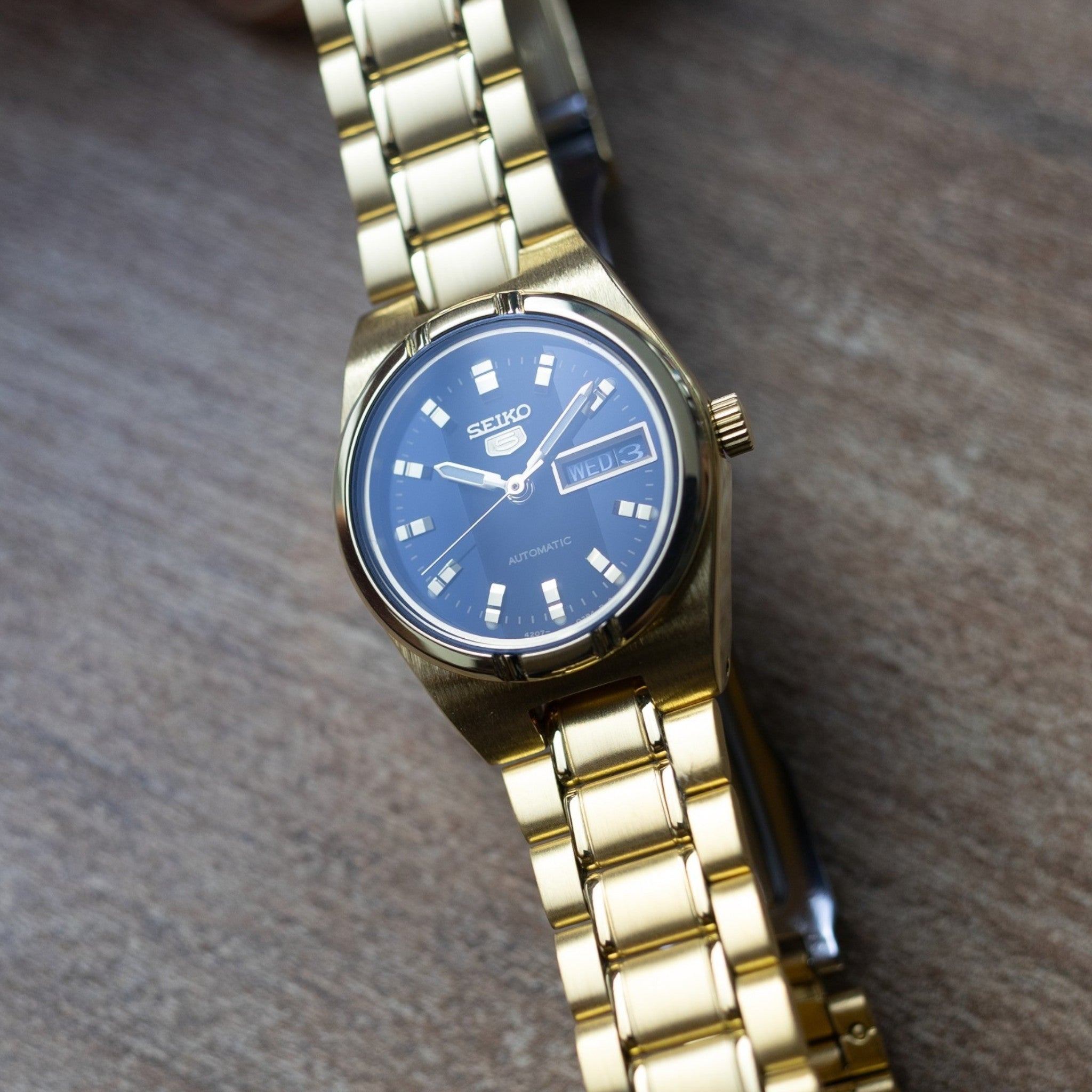 Seiko Series 5 SYM602K1 Women's Automatic Quartz Black Gold Watch