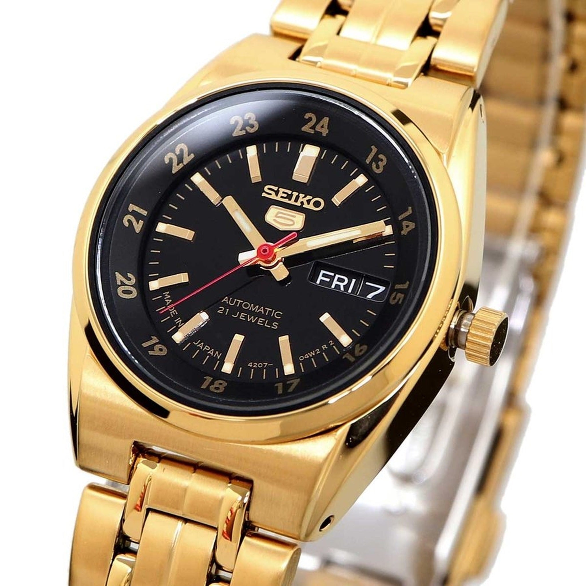 Montre Seiko 5 Femme Automatique SYMC06J1 Doré Noir