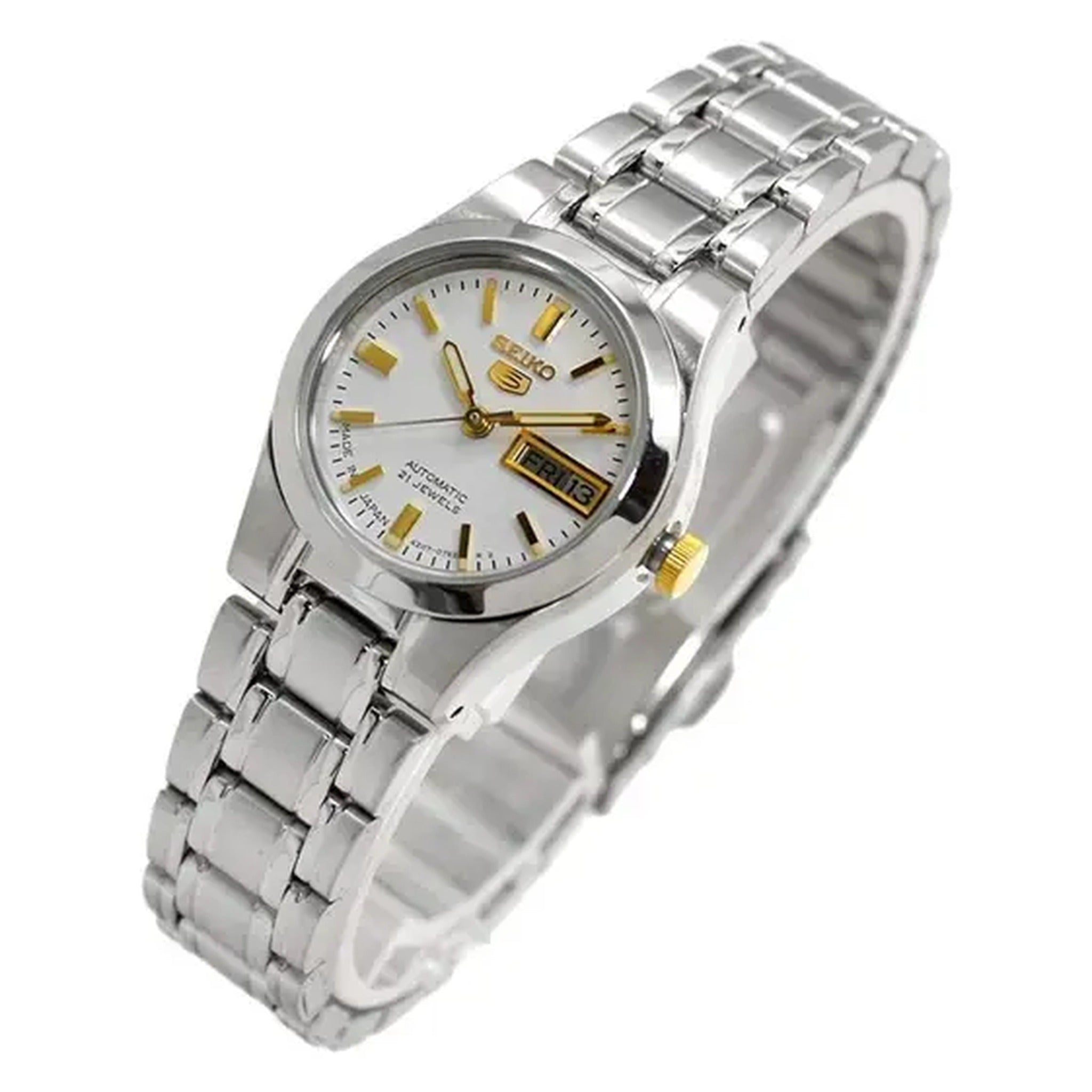 Montre Seiko 5 Femme Automatique SYMH17J1 Argenté Blanc