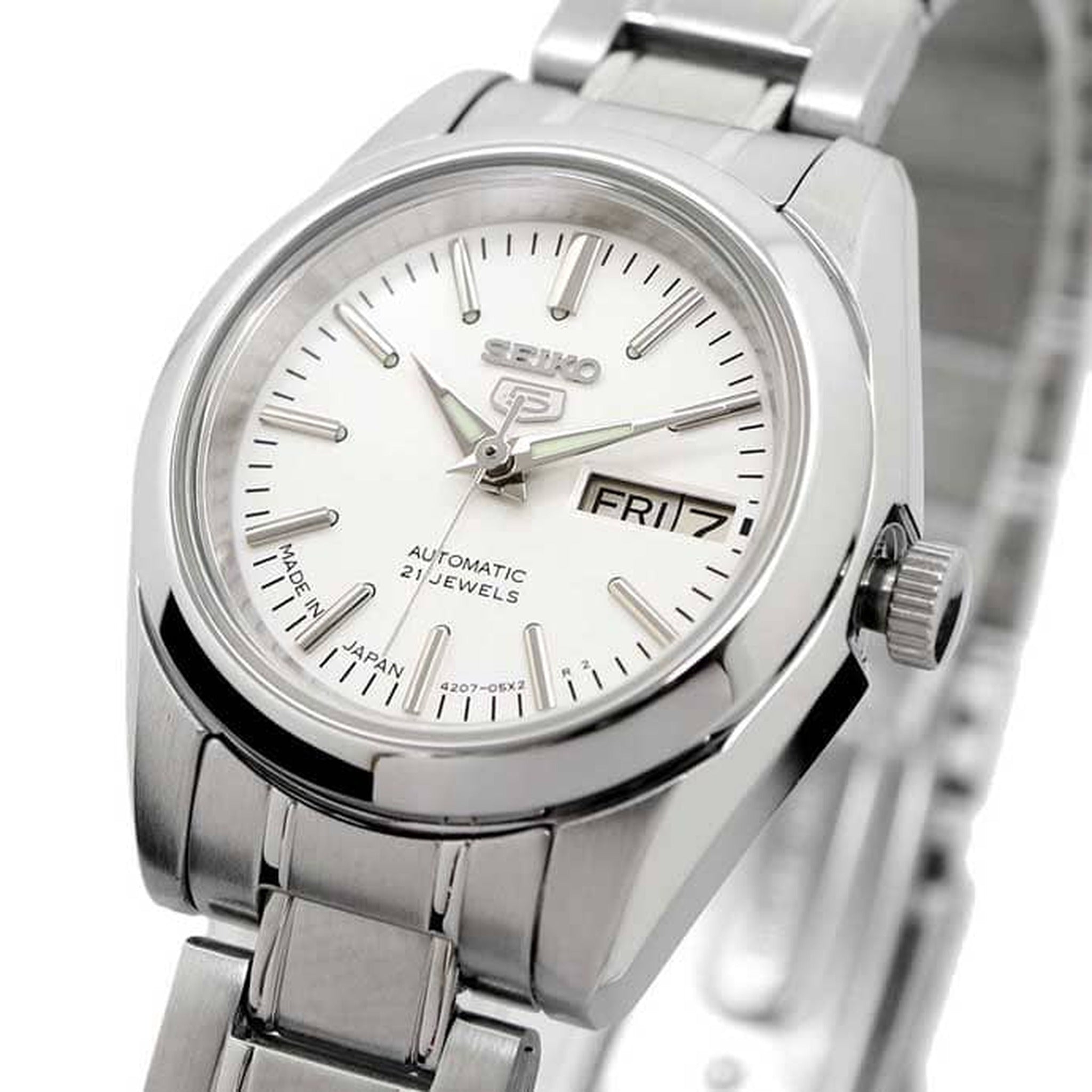 Montre Seiko 5 Femme Automatique SYMK13J1 Argenté Blanc