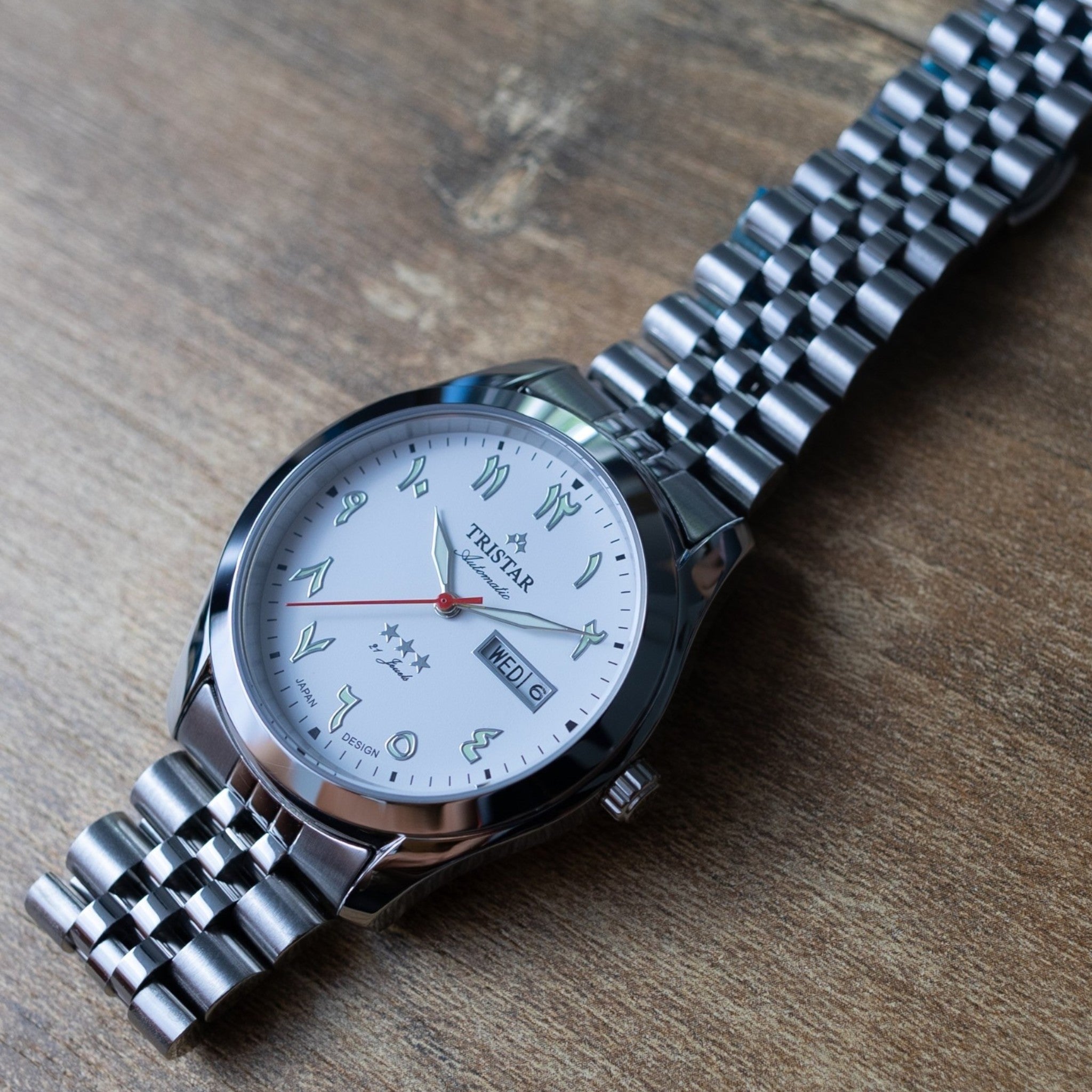 Tristar Arabic Dial BA23WMSSM03 White Silver Automatic Watch