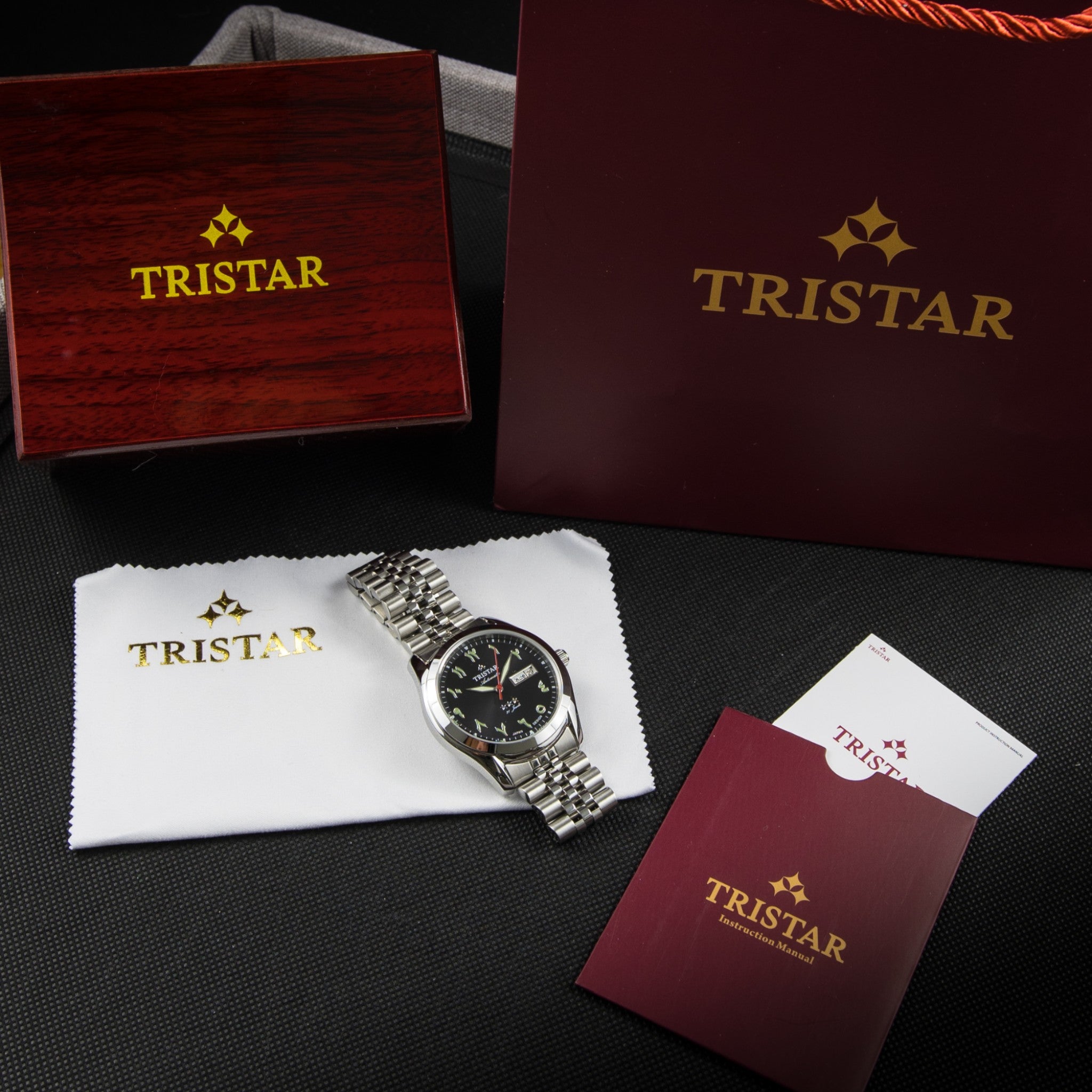 Tristar-Armbanduhr mit arabischem Zifferblatt, Tristar BA23BMSSM03, Schwarz, Automatik