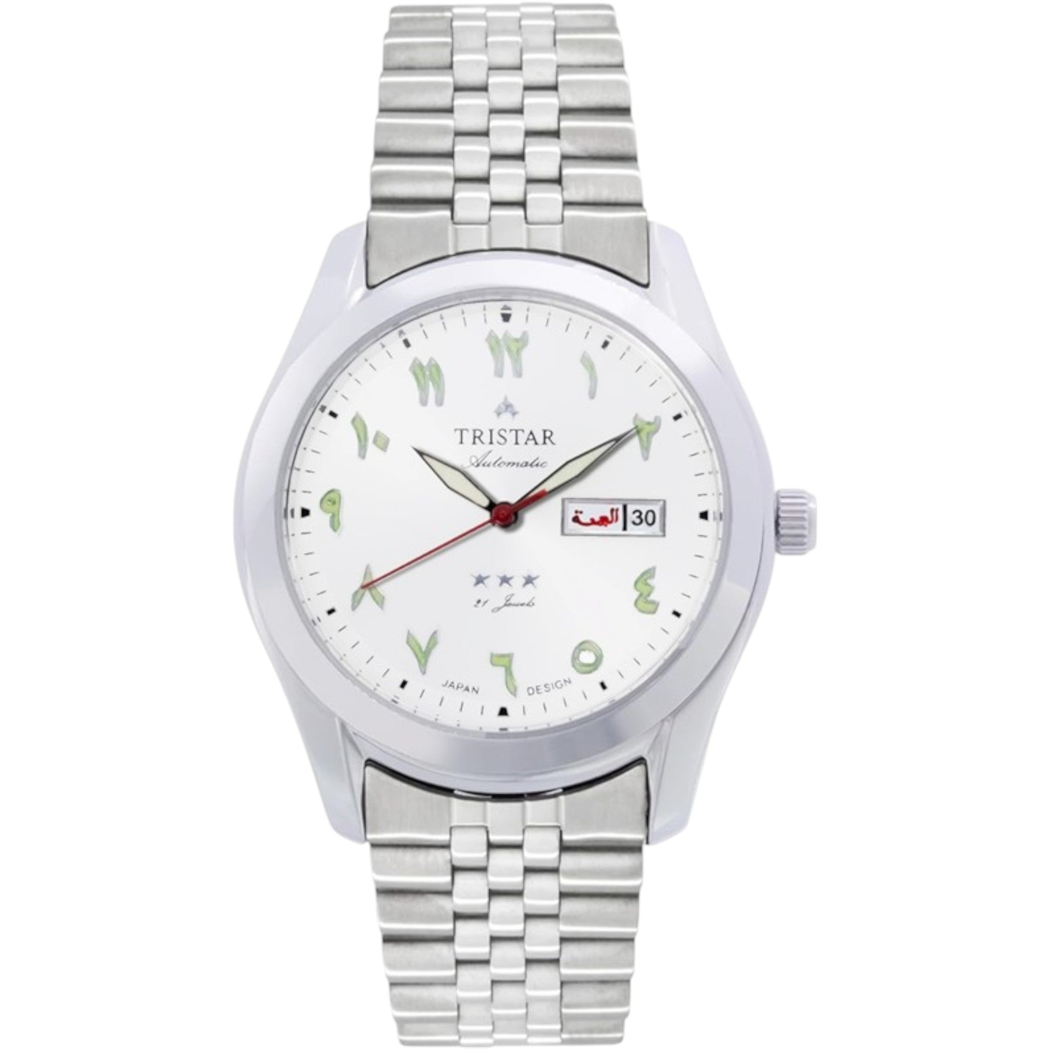 Tristar Arabic Dial BA23WMSSM03 White Silver Automatic Watch