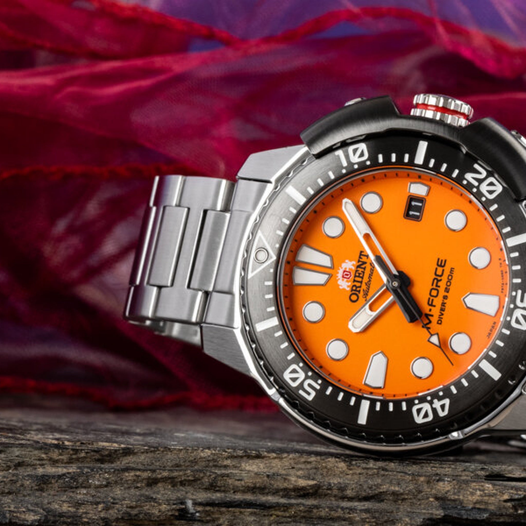 Montre Orient M-Force RA-AC0L08Y30B Diver Orange Automatique
