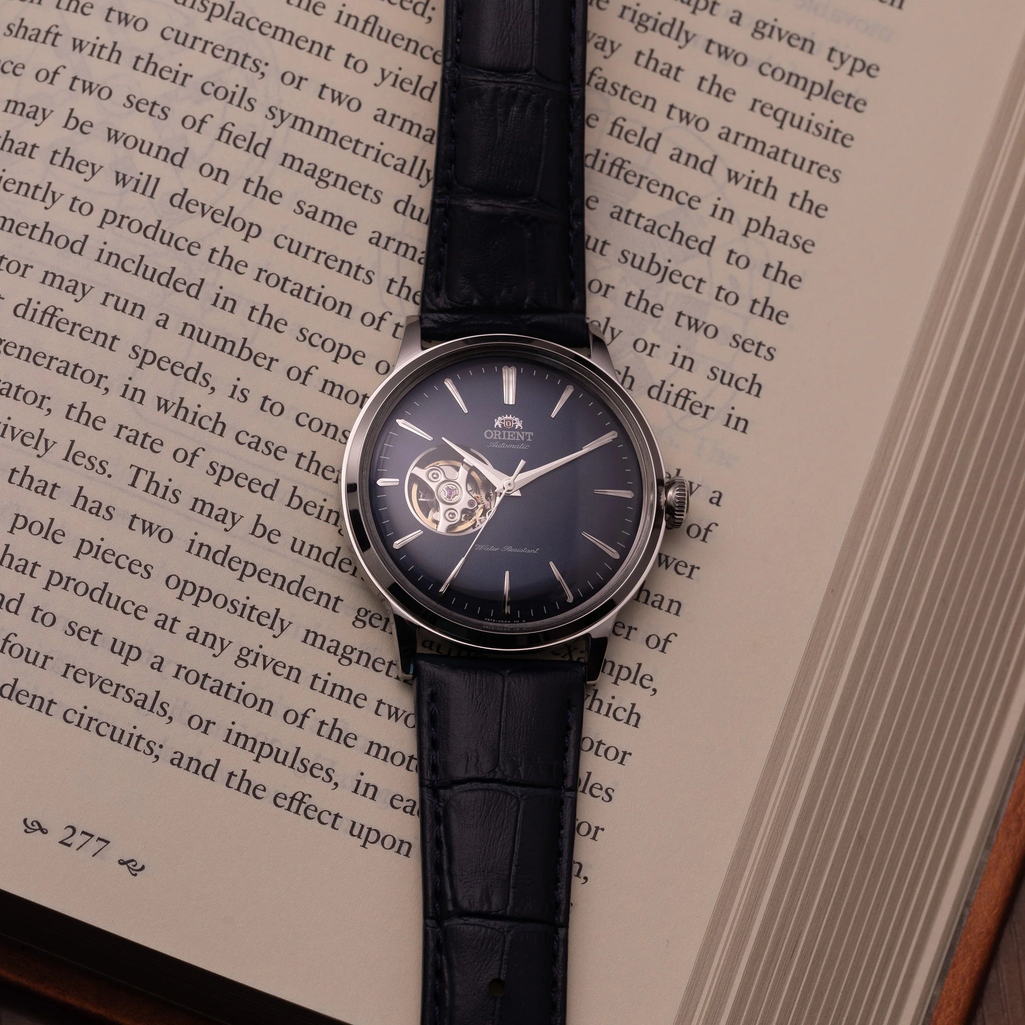 Montre Orient Bambino RA-AG0005L30B Cœur ouvert Bleu Automatique