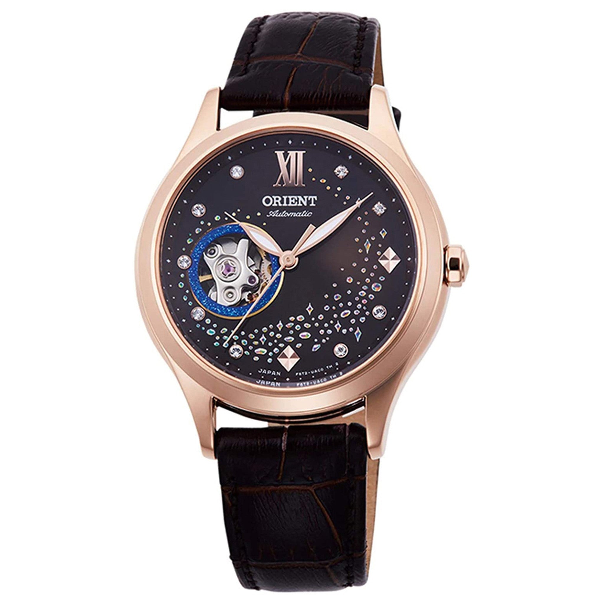 Montre Orient Contemporary RA-AG0017Y30B Blue Moon II Cœur ouvert Marron Automatique