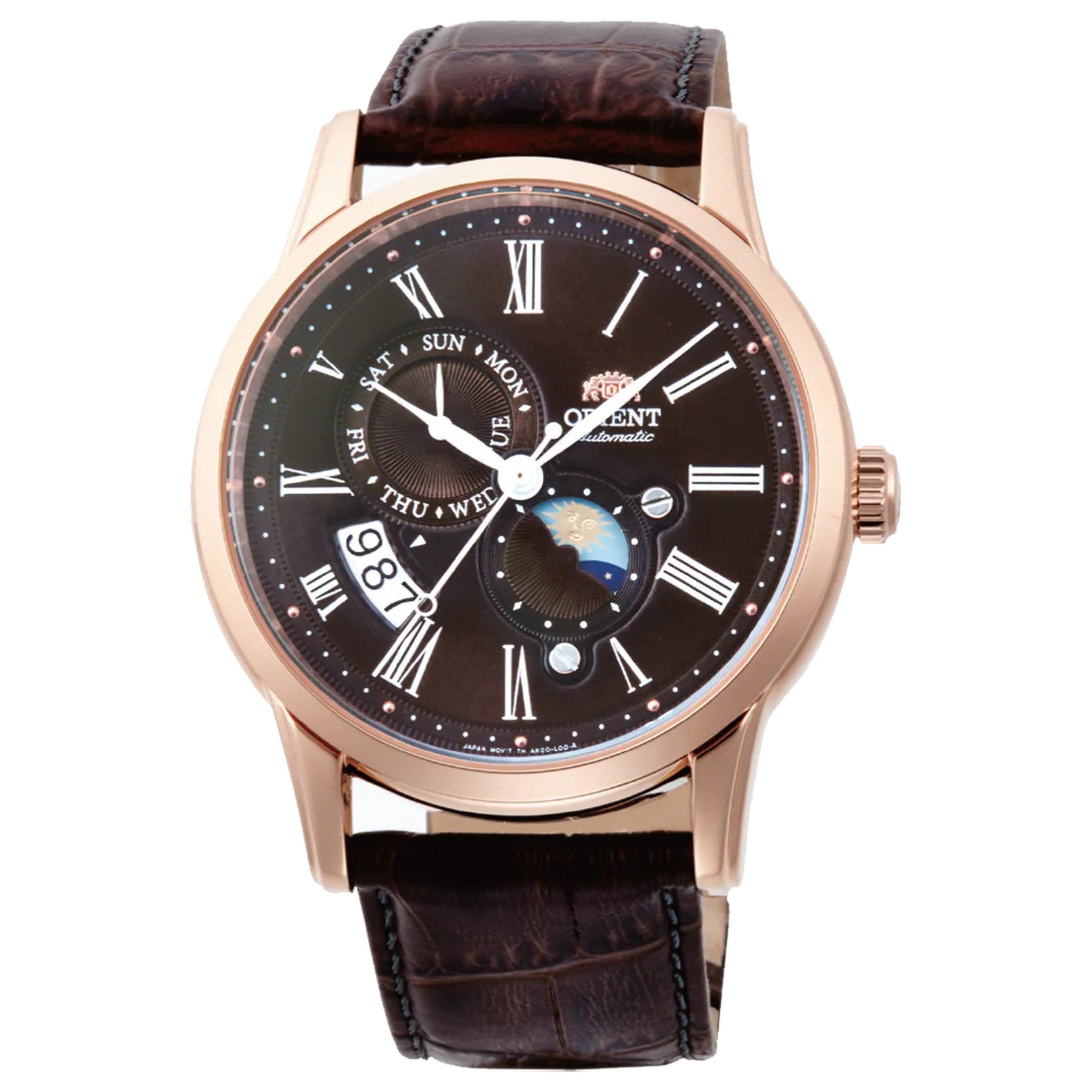 Montre Orient Classic RA-AK0009T30B Sun & Moon Marron Solaire