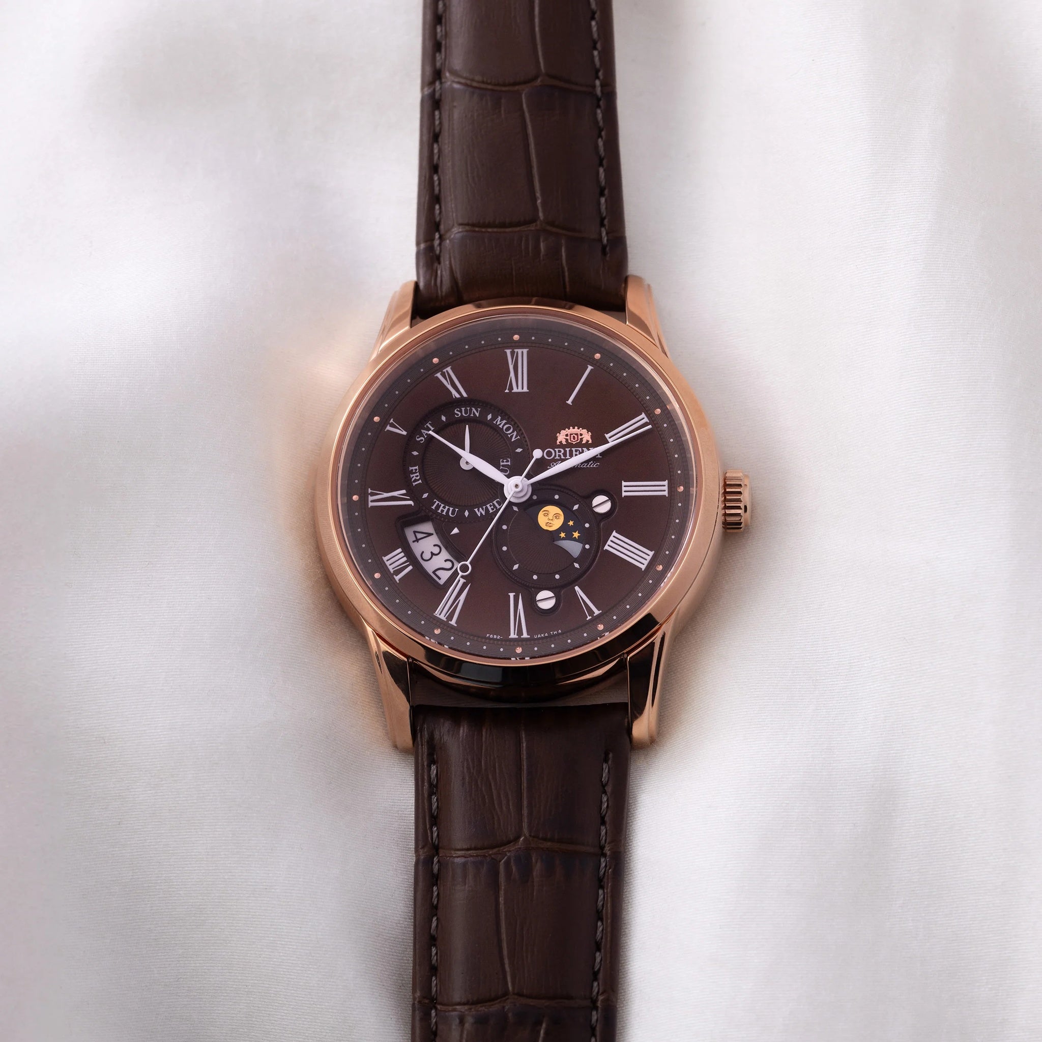 Montre Orient Classic RA-AK0009T30B Sun & Moon Marron Solaire