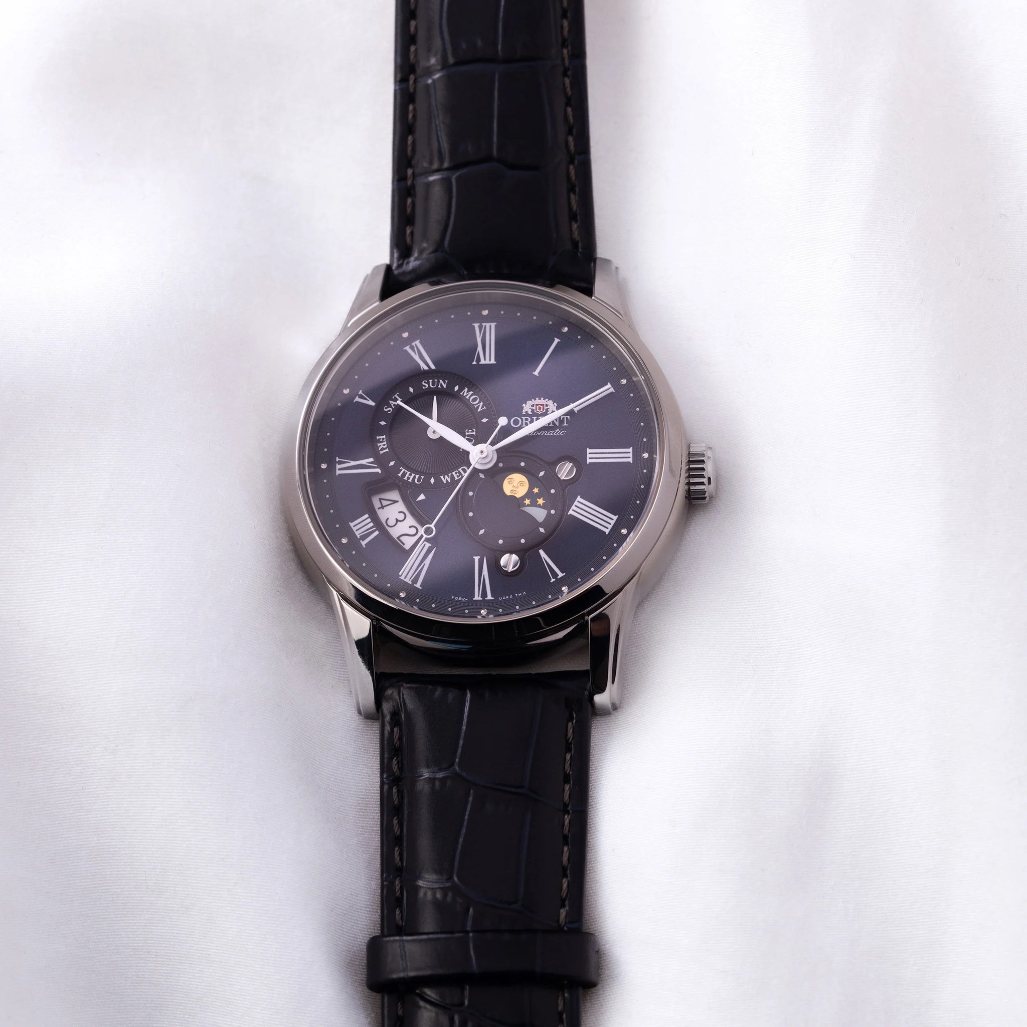Montre Orient Classic RA-AK0011D30B Sun & Moon Bleu Solaire