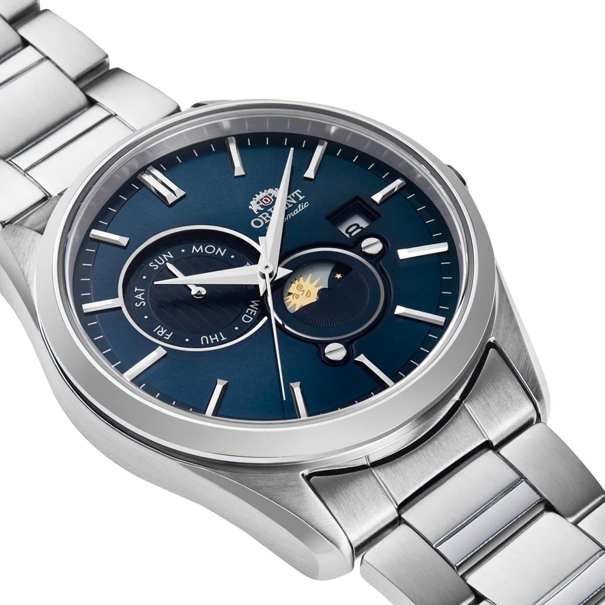 Montre Orient Contemporary RA-AK0308L30B Sun & Moon Bleu Solaire