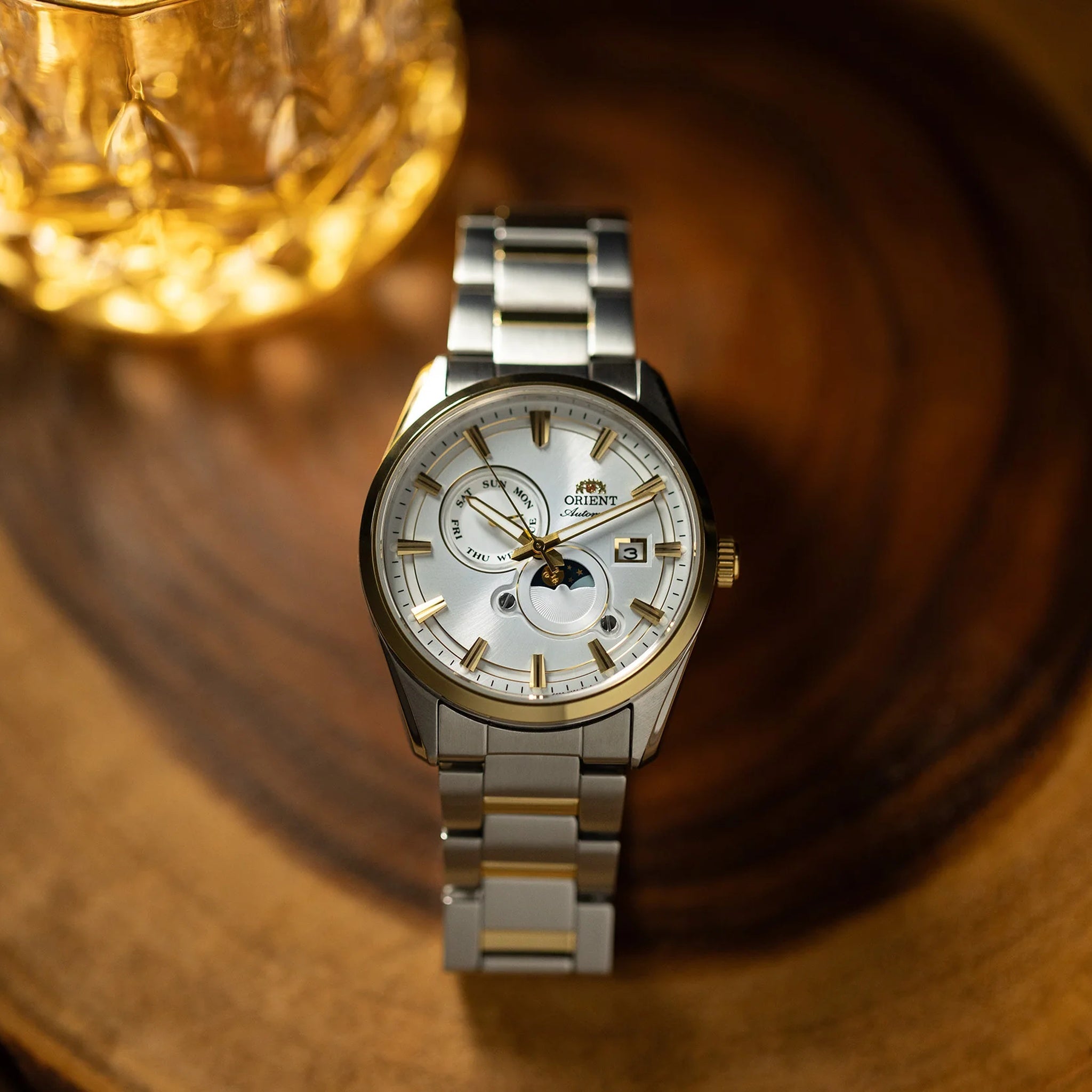 Montre Orient Stretto RA-AK0312S30B Sun & Moon Blanc Solaire