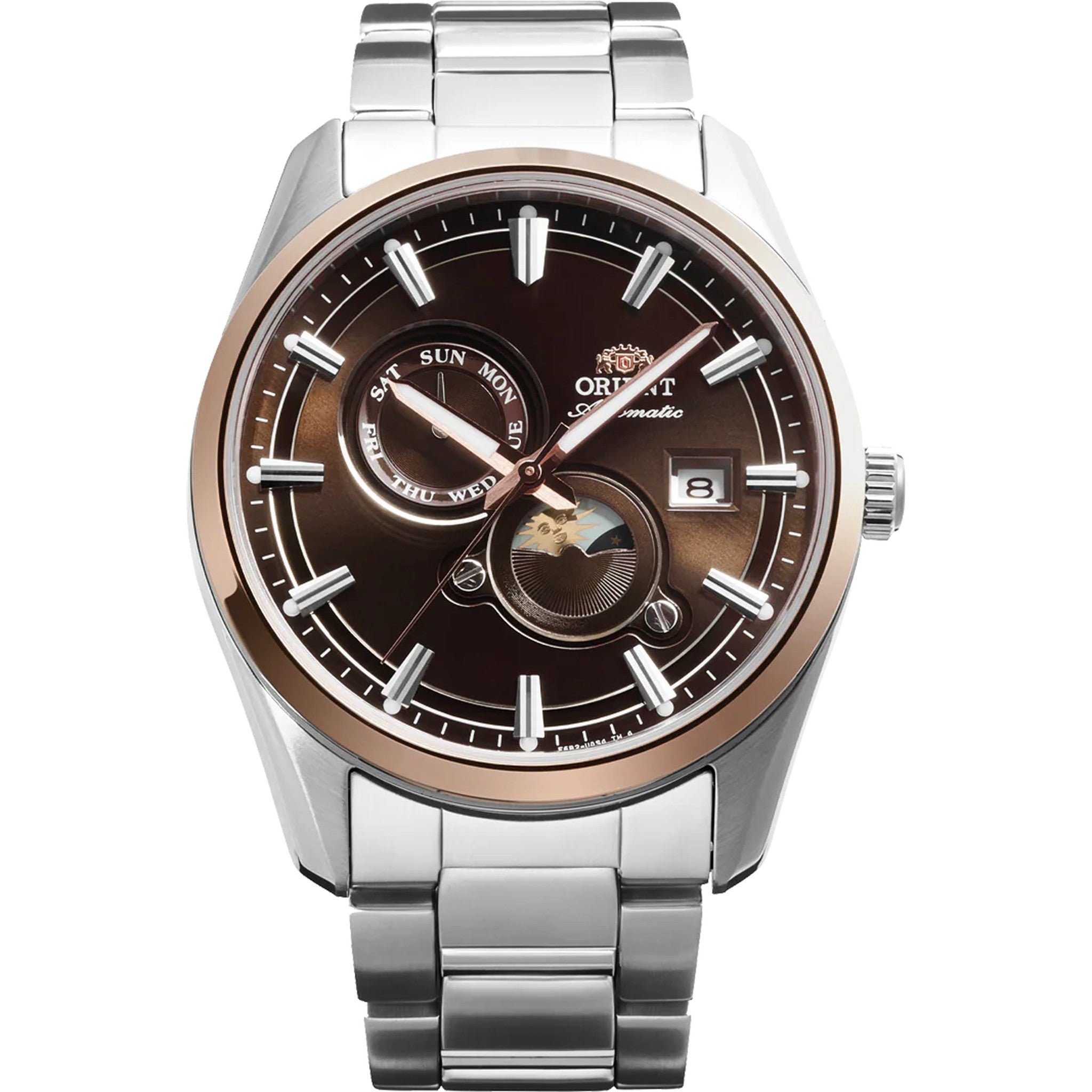 Montre Orient Stretto RA-AK0313Y30B Sun & Moon Marron Solaire