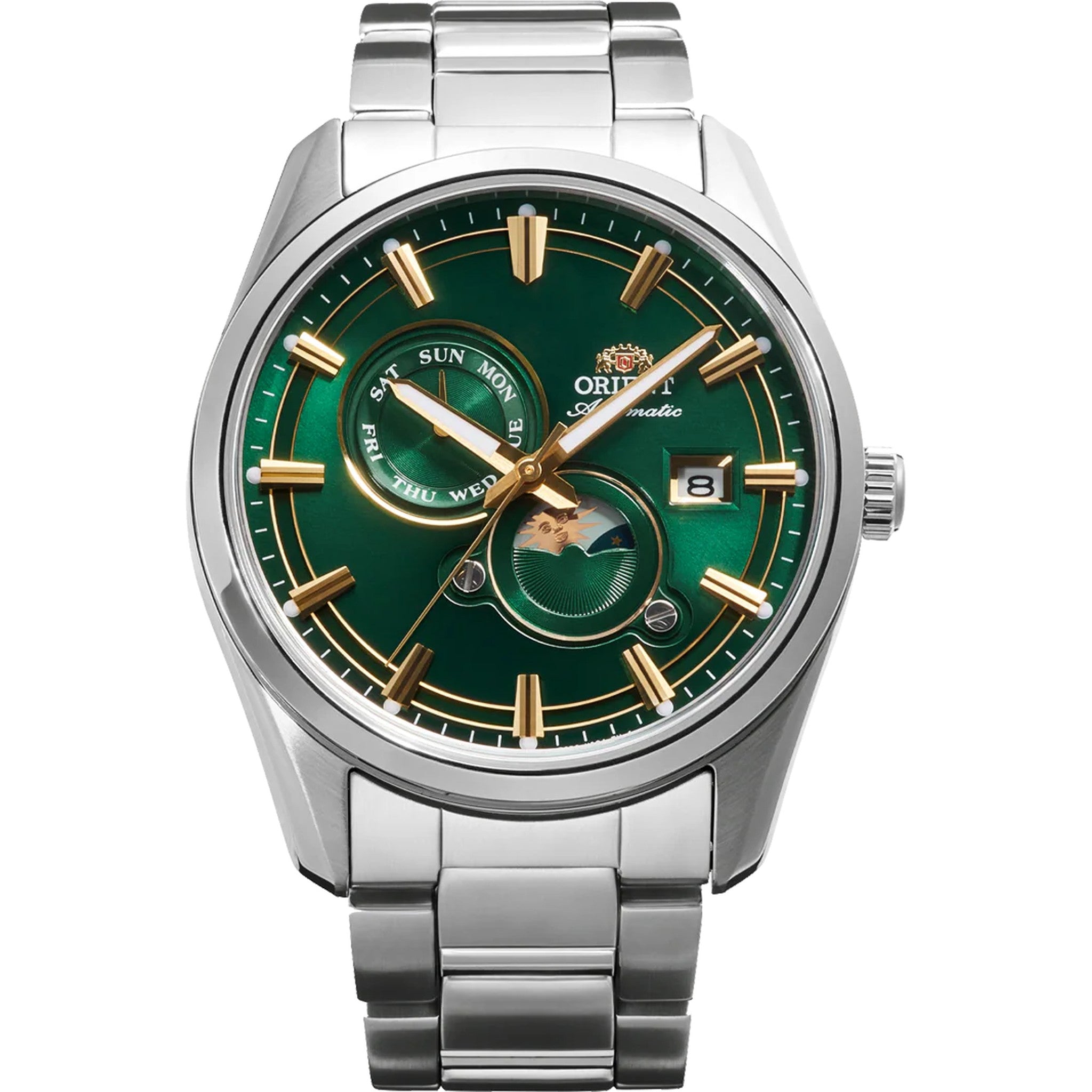 Montre Orient Stretto RA-AK0314E30B Sun & Moon Vert Solaire
