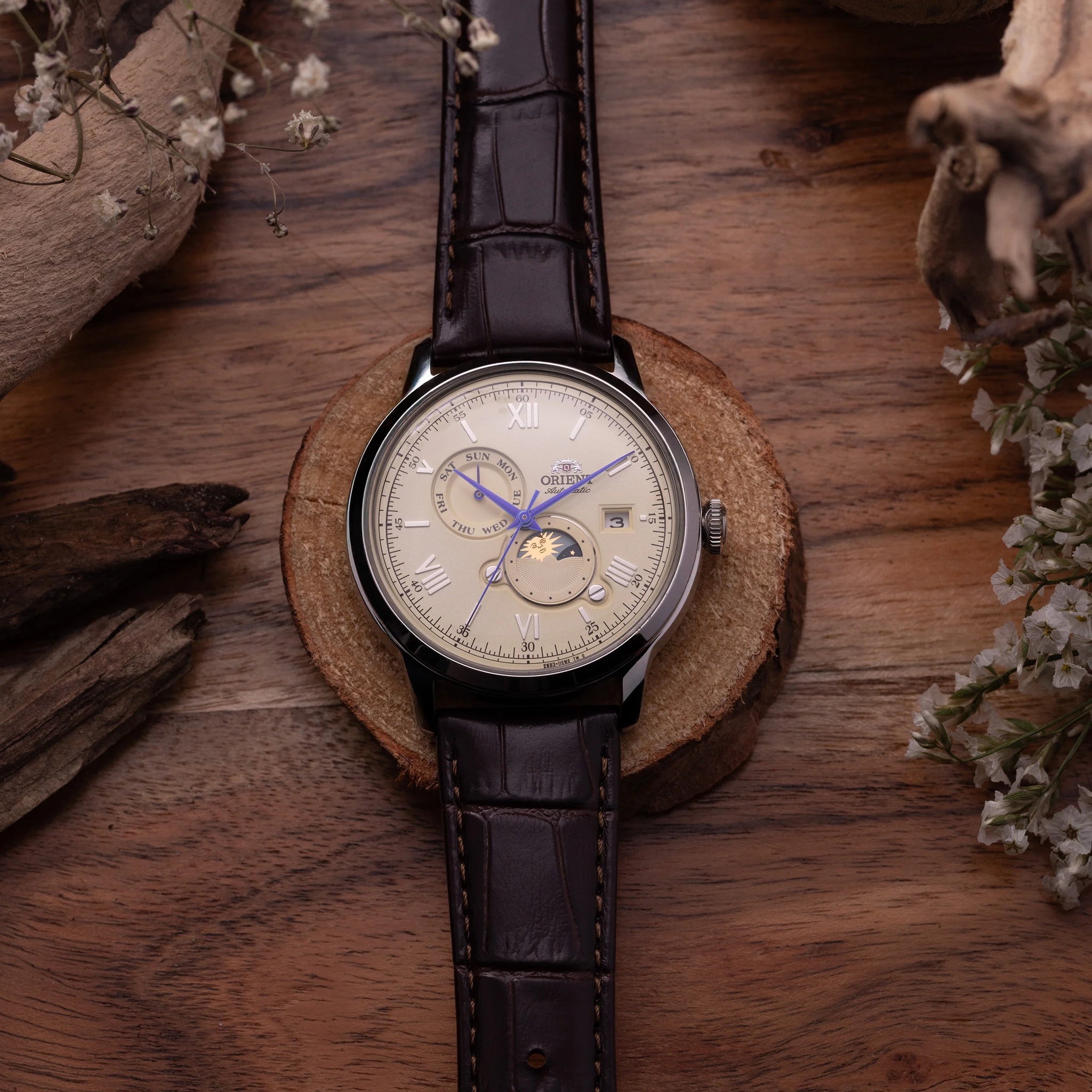 Montre Orient Bambino RA-AK0803Y30B Sun&Moon Beige Automatique