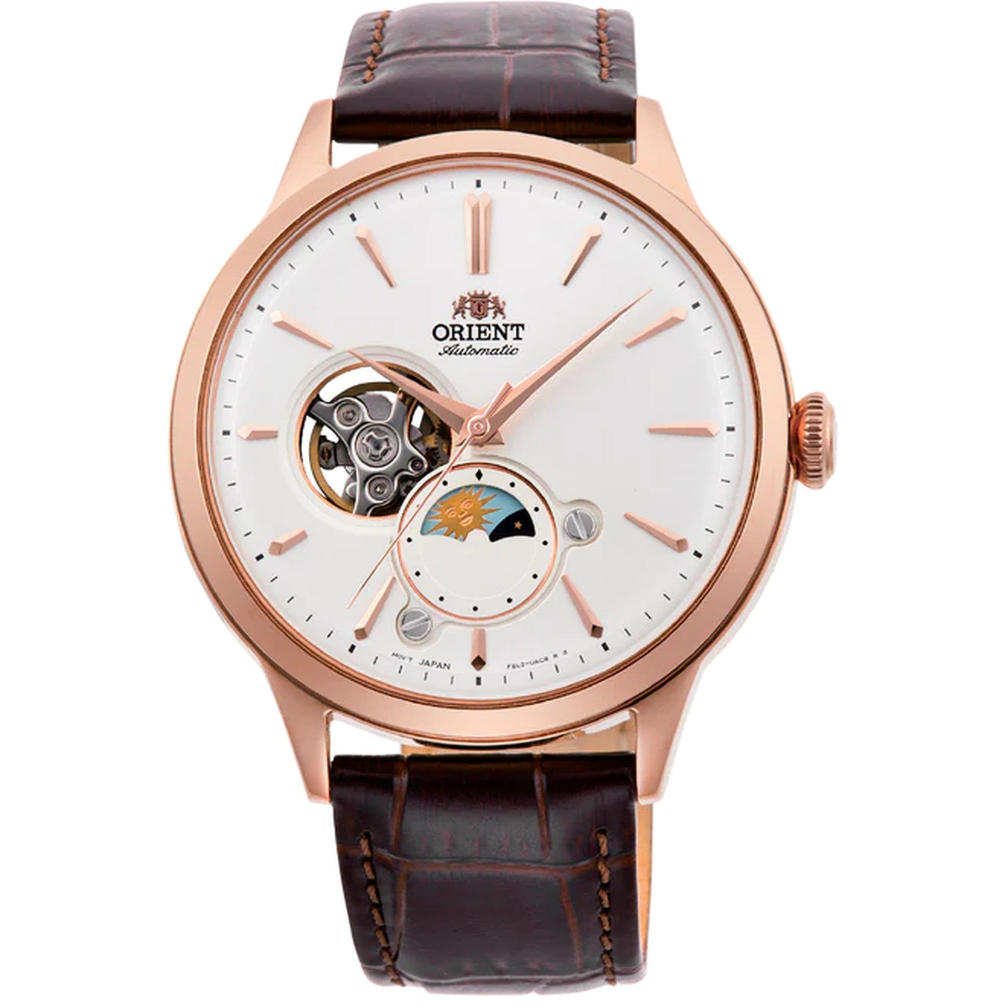 Montre Orient Classique RA-AS0102S30B Cœur ouvert Sun&Moon Blanc Automatique