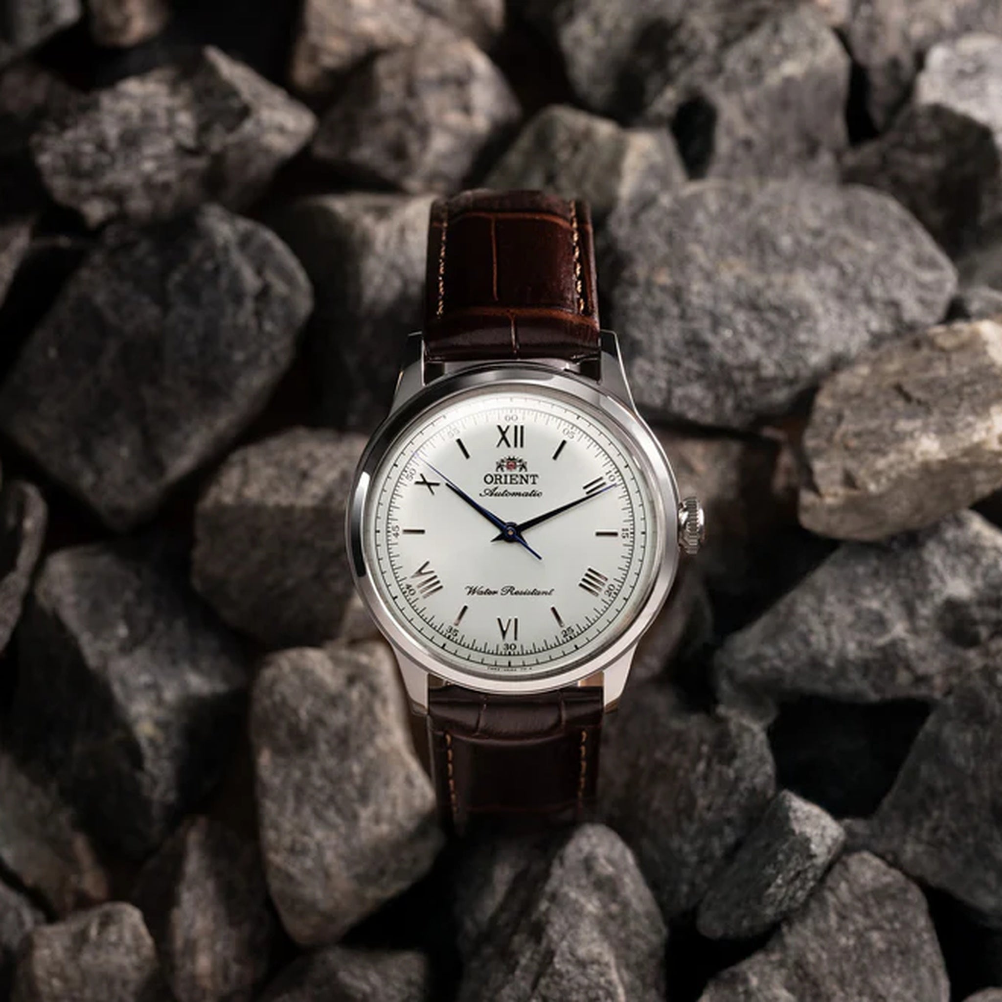 Montre Orient Bambino RA-BB0002S30B 38mm Chiffres Romains Blanc Automatique