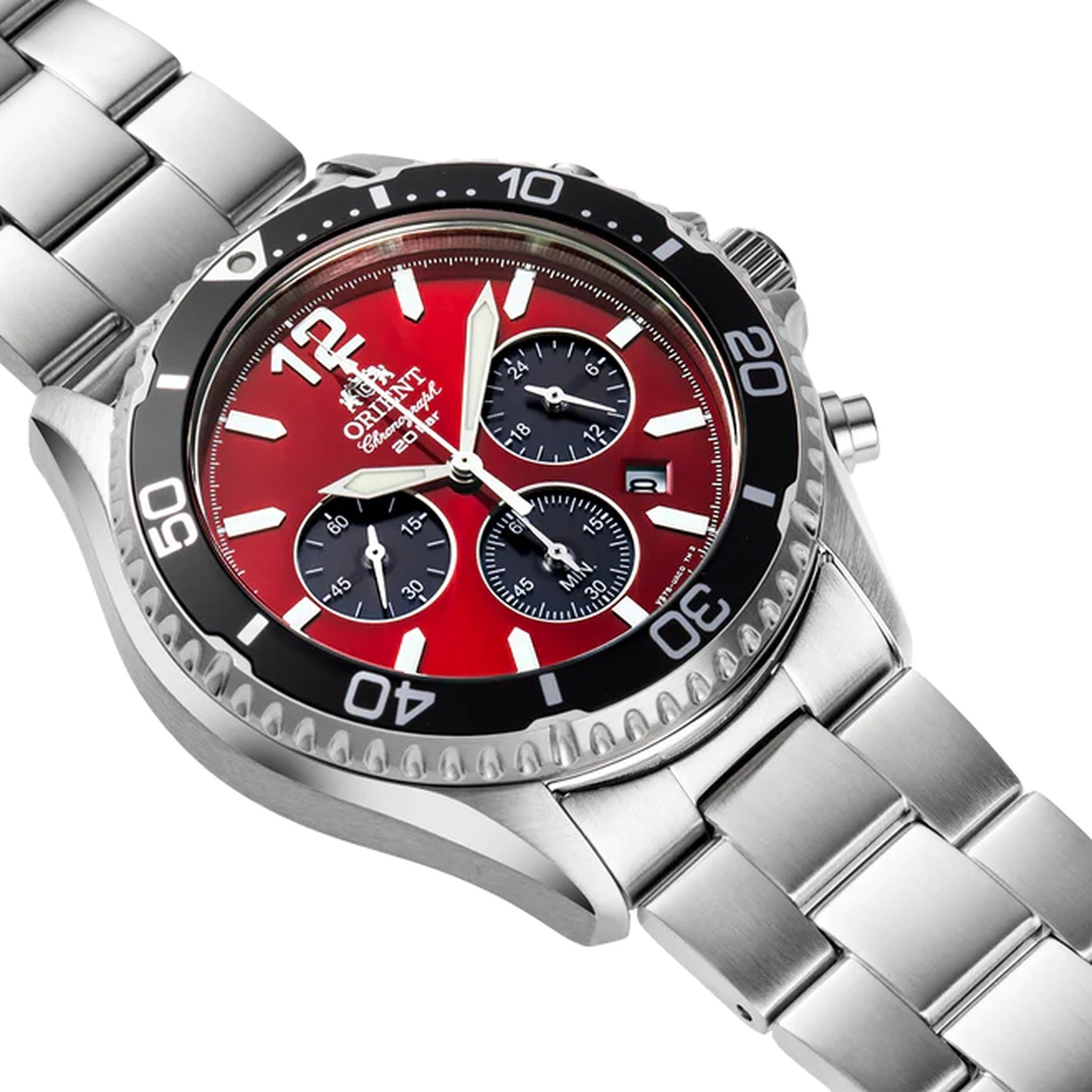 Montre Orient Mako RA-TX0207R10B Sports Solar Chronograph Rouge Solaire