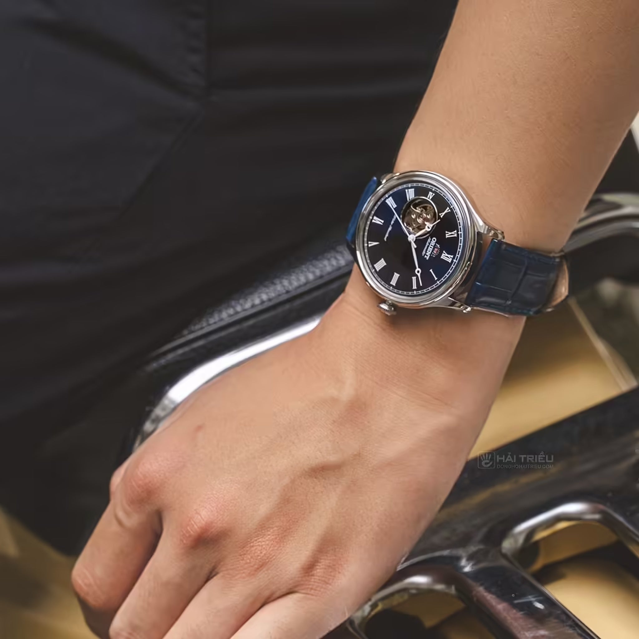 Montre Orient Contemporary TAG00004D0 Cœur ouvert Bleu Automatique