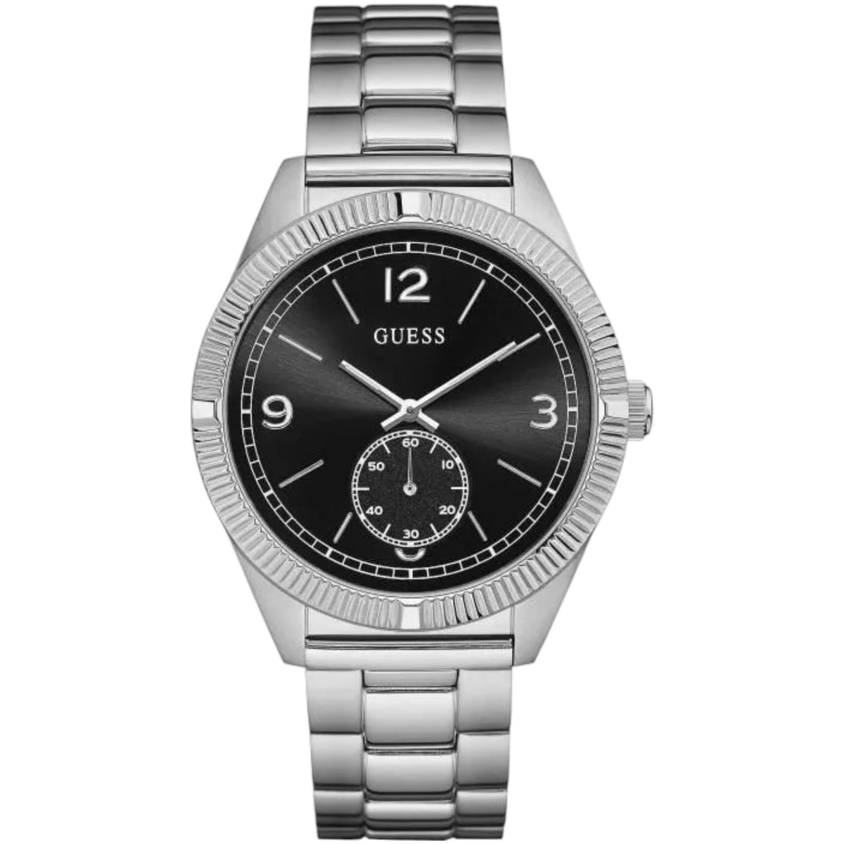Montre Guess Steel W0872G1 Homme Noir Argenté